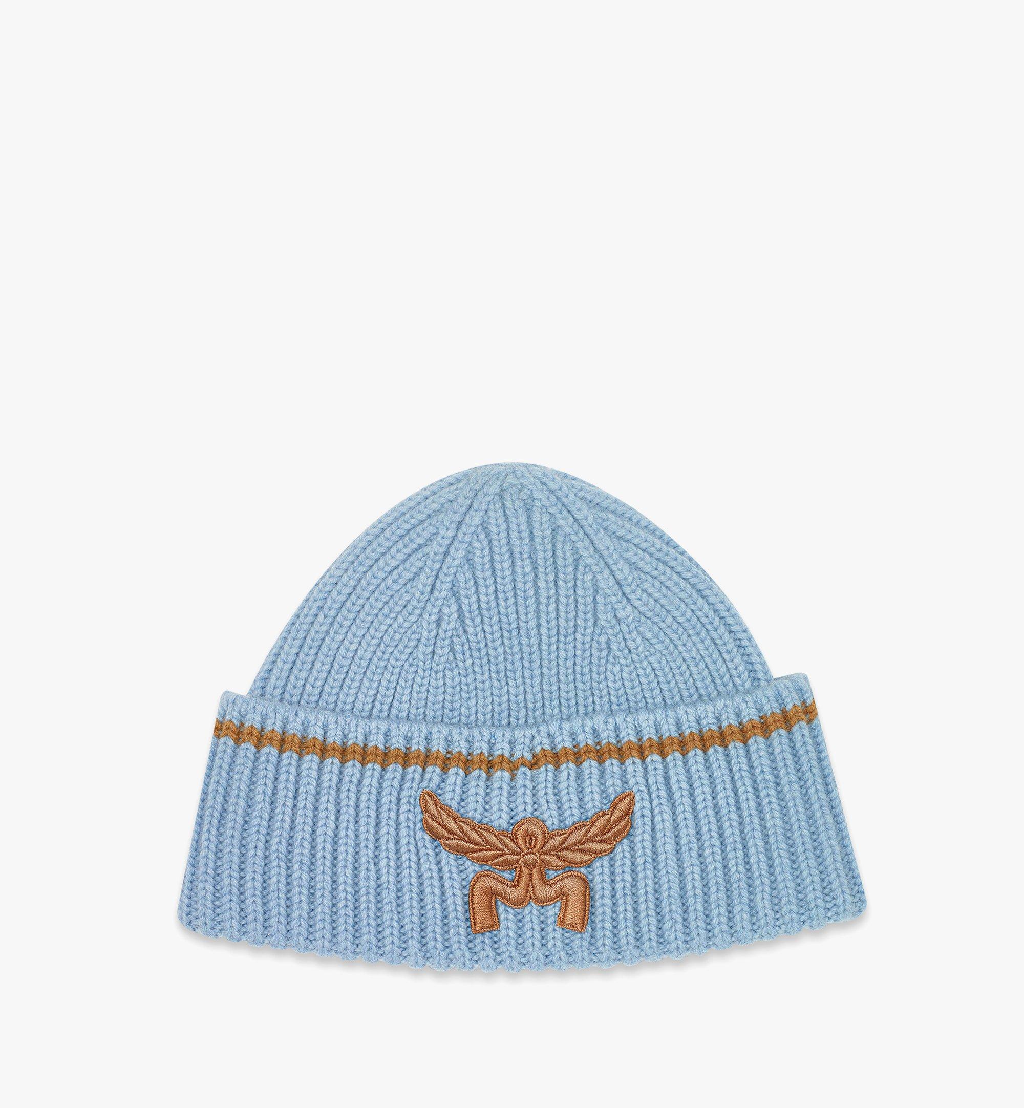 MCM Logo Beanie in Wool and Recycled Cashmere