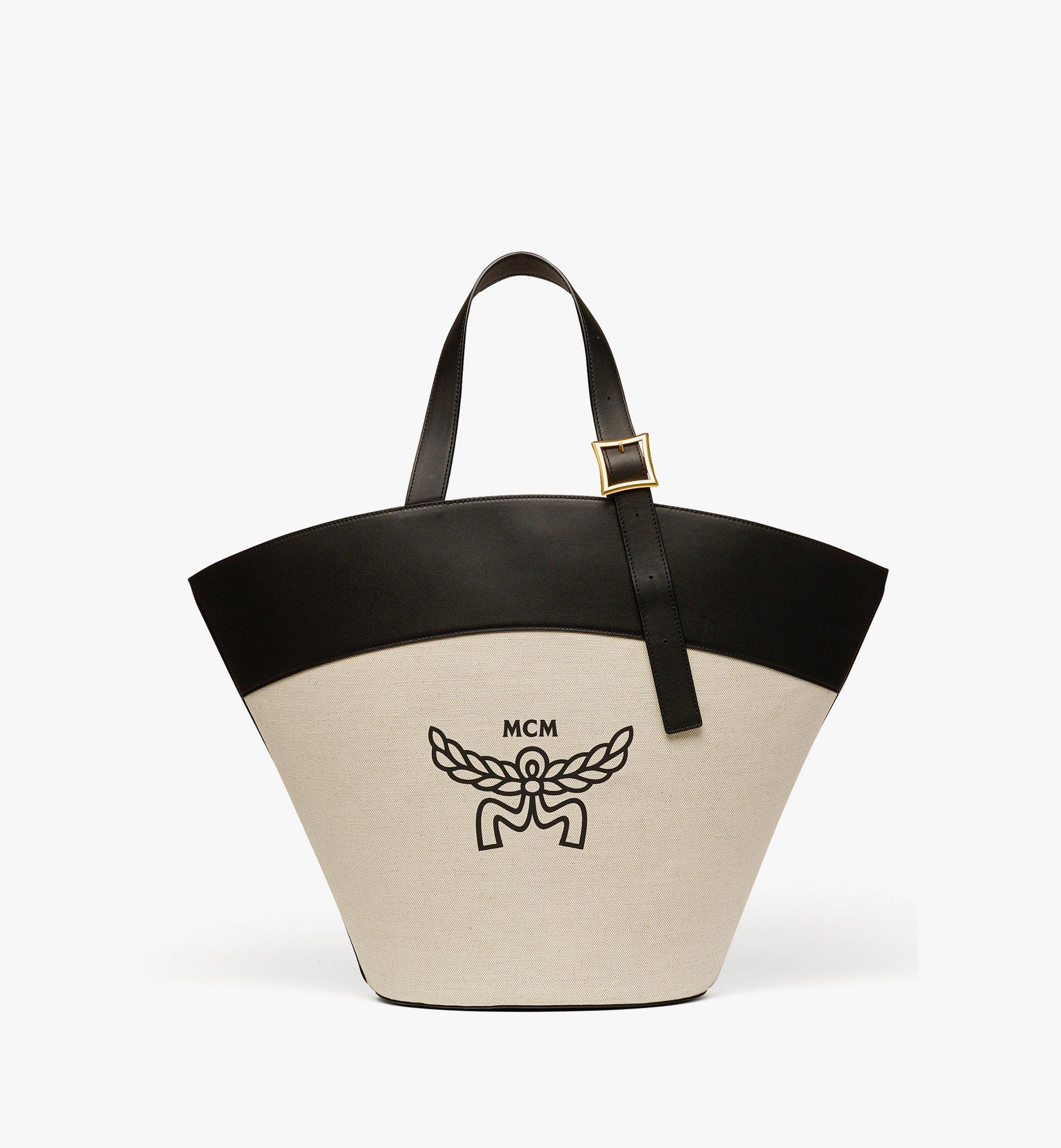 MCM Himmel Tote in Canvas Leather Mix