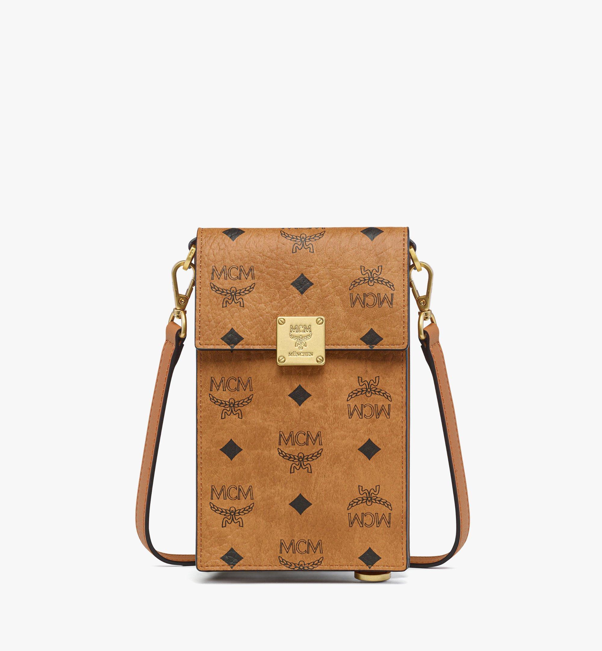Mcm Herren Cognac Aren Smartphone-Portemonnaie In Visetos