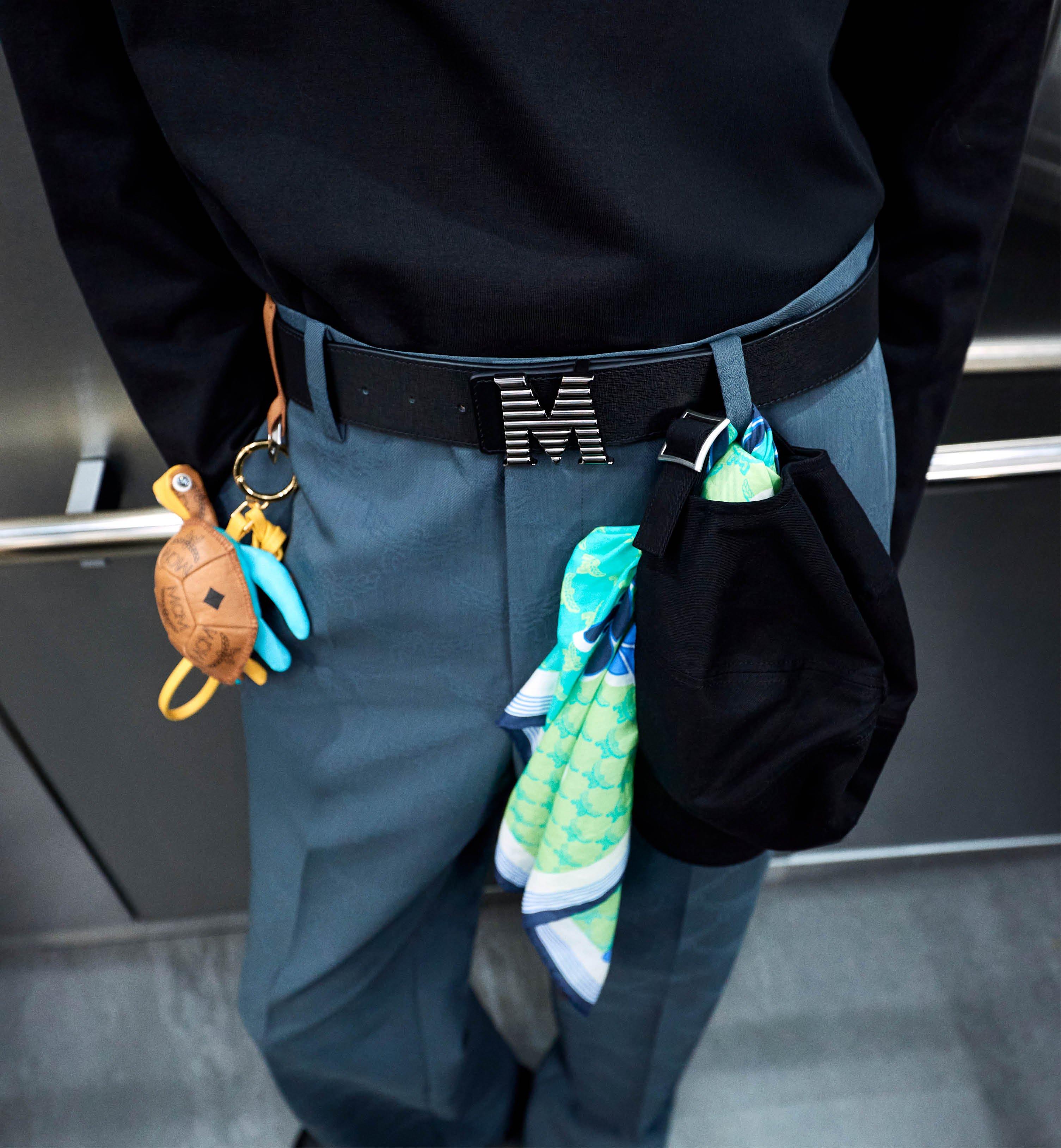 CLAUS FLUTED BELT IN EMBOSSED LEATHER