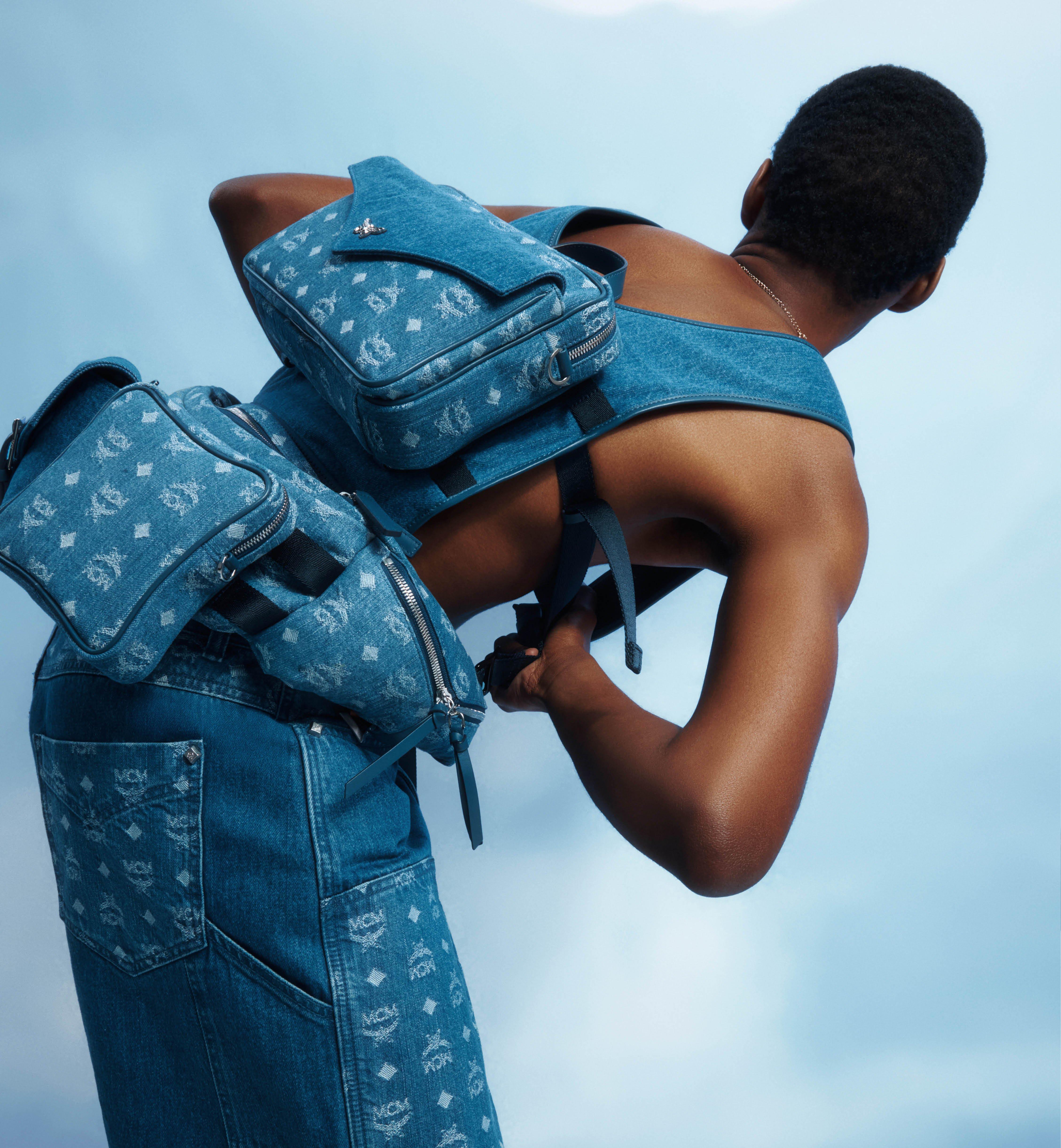 MONOGRAM SHORTS IN DENIM JACQUARD