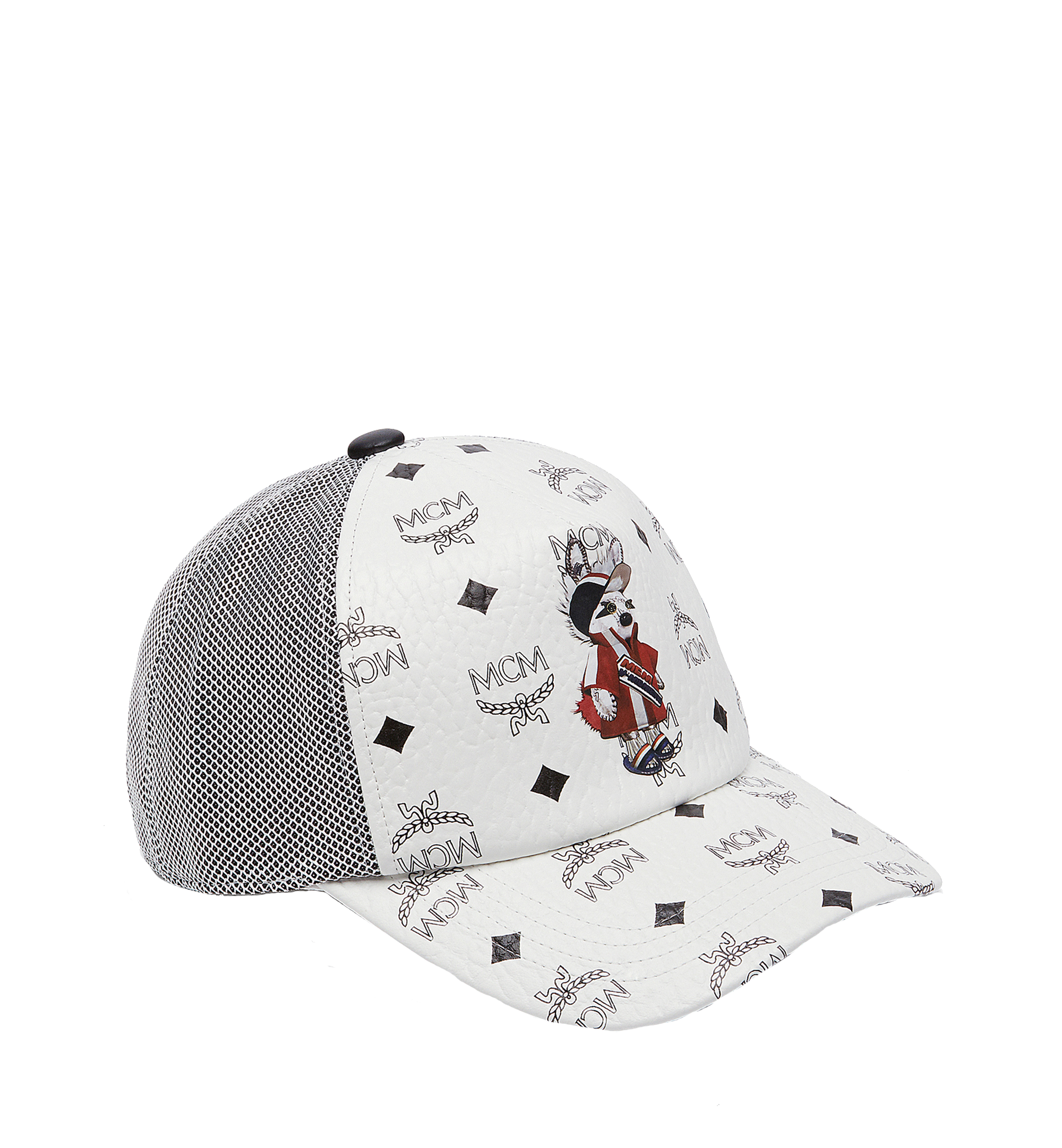 MCM Rabbit Mesh Cap in Visetos White MEC8SMM04WT001 Plus de photos 1