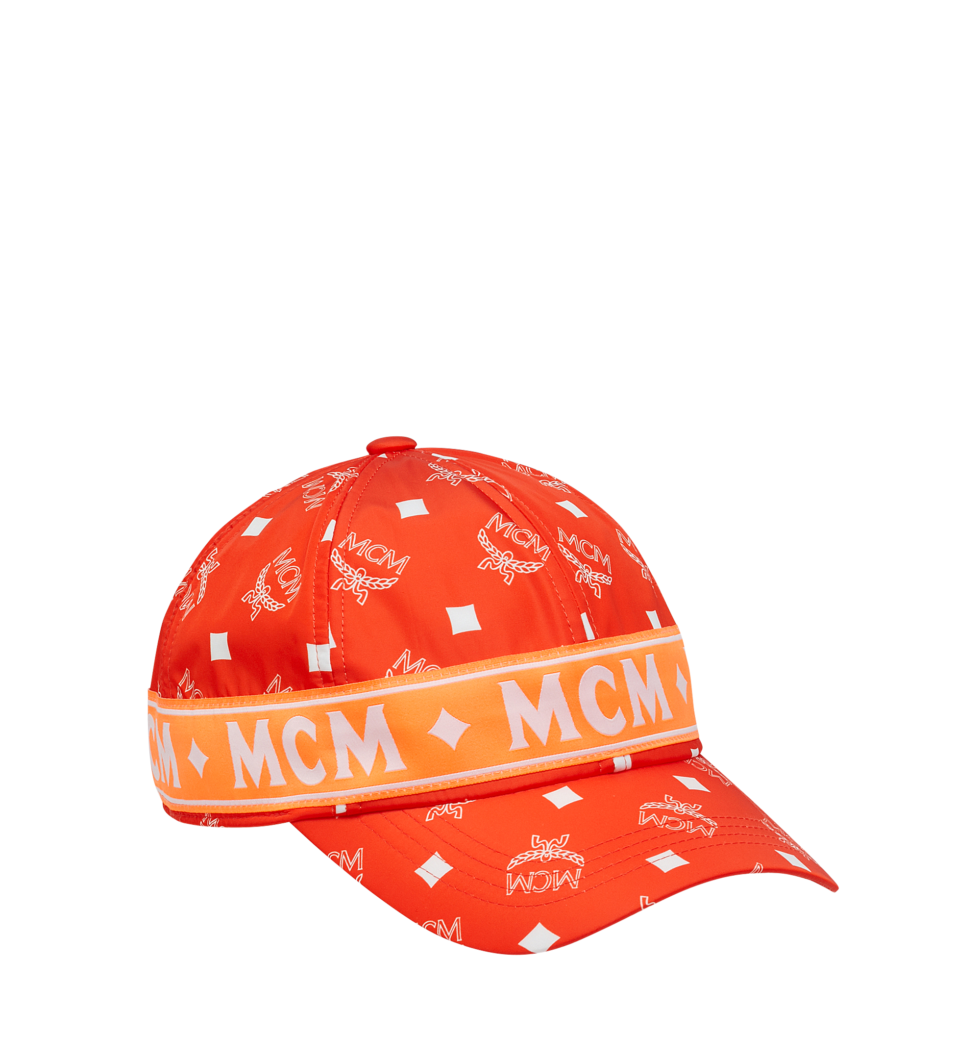 Mcm Logo Tape 5-panel Cap In Flame