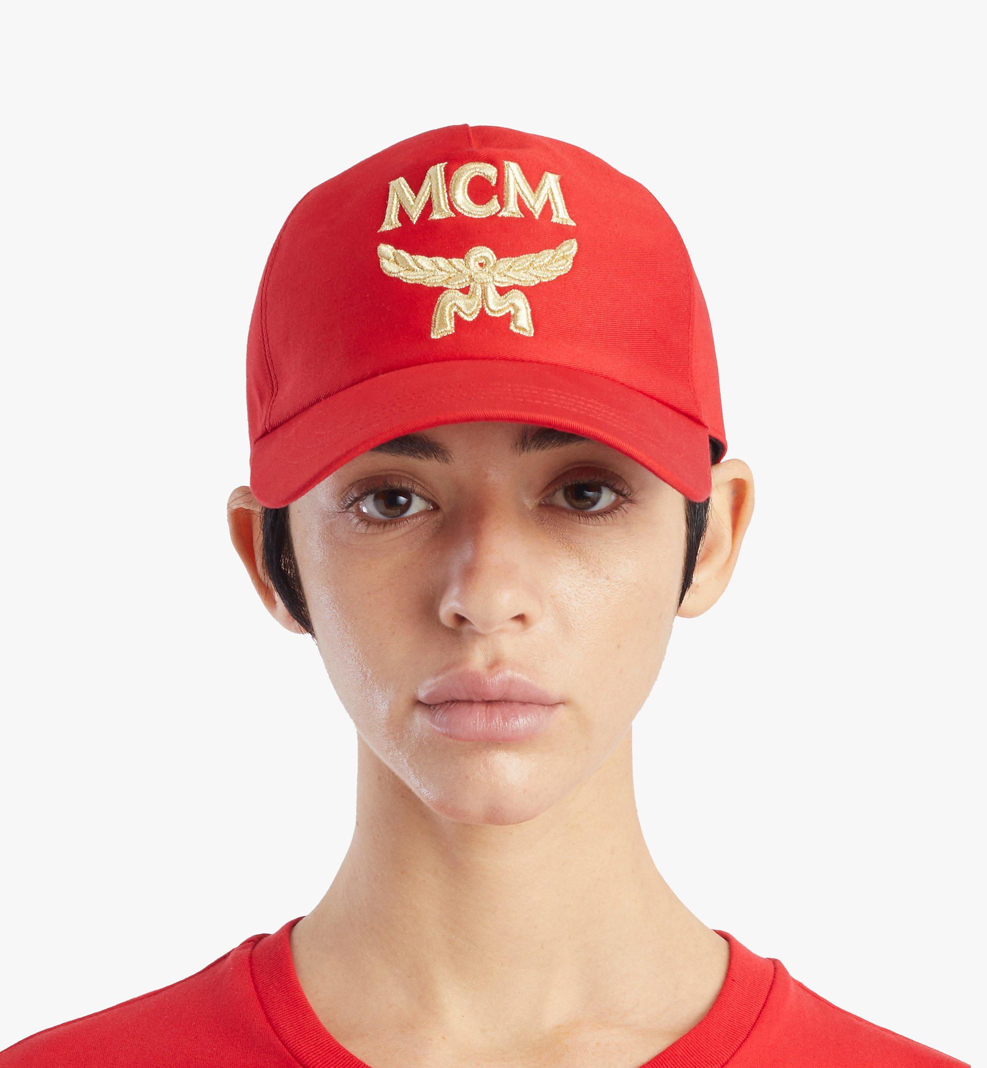 One Size Classic Logo Cotton Cap FIREFLY RED | MCM ®US