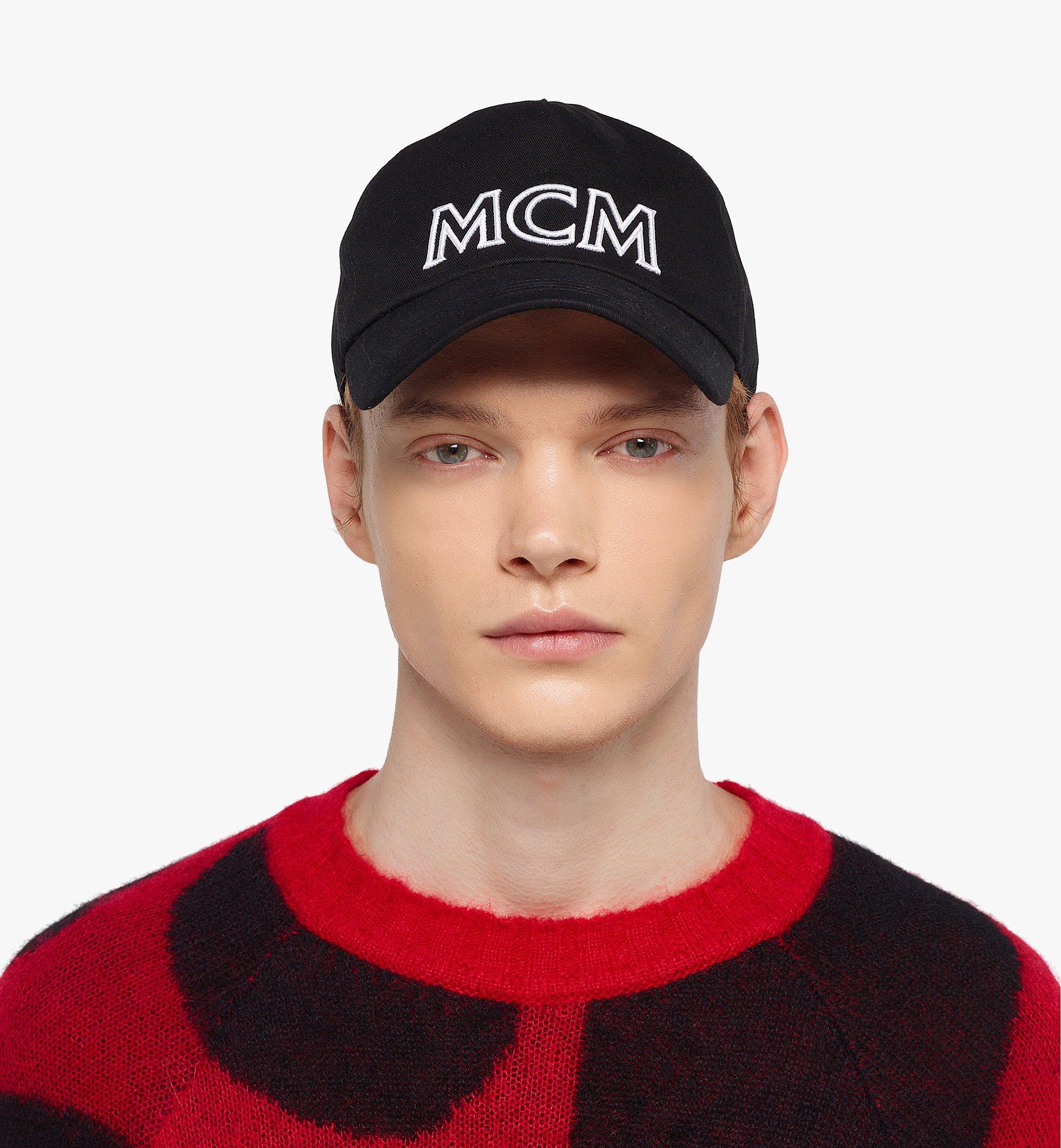 Adjustable MCM Essentials Logo Cap in Cotton Twill Black | MCM ®DE