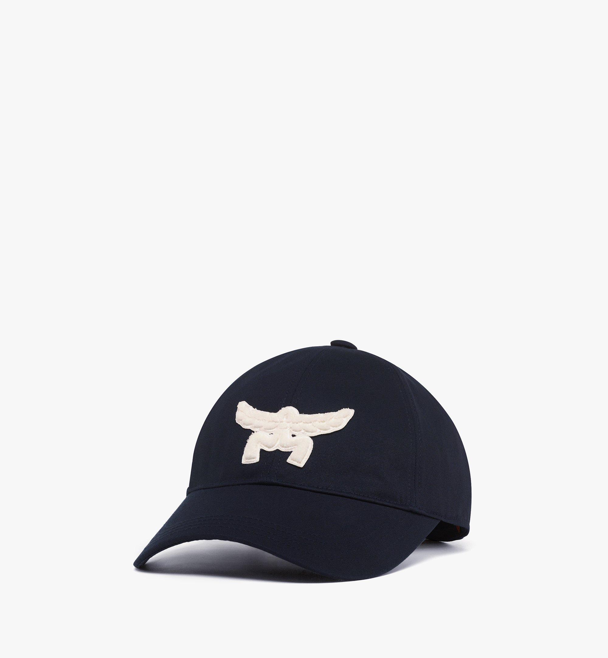 Mcm Essential Logo Cap In Cotton Twill In Blue