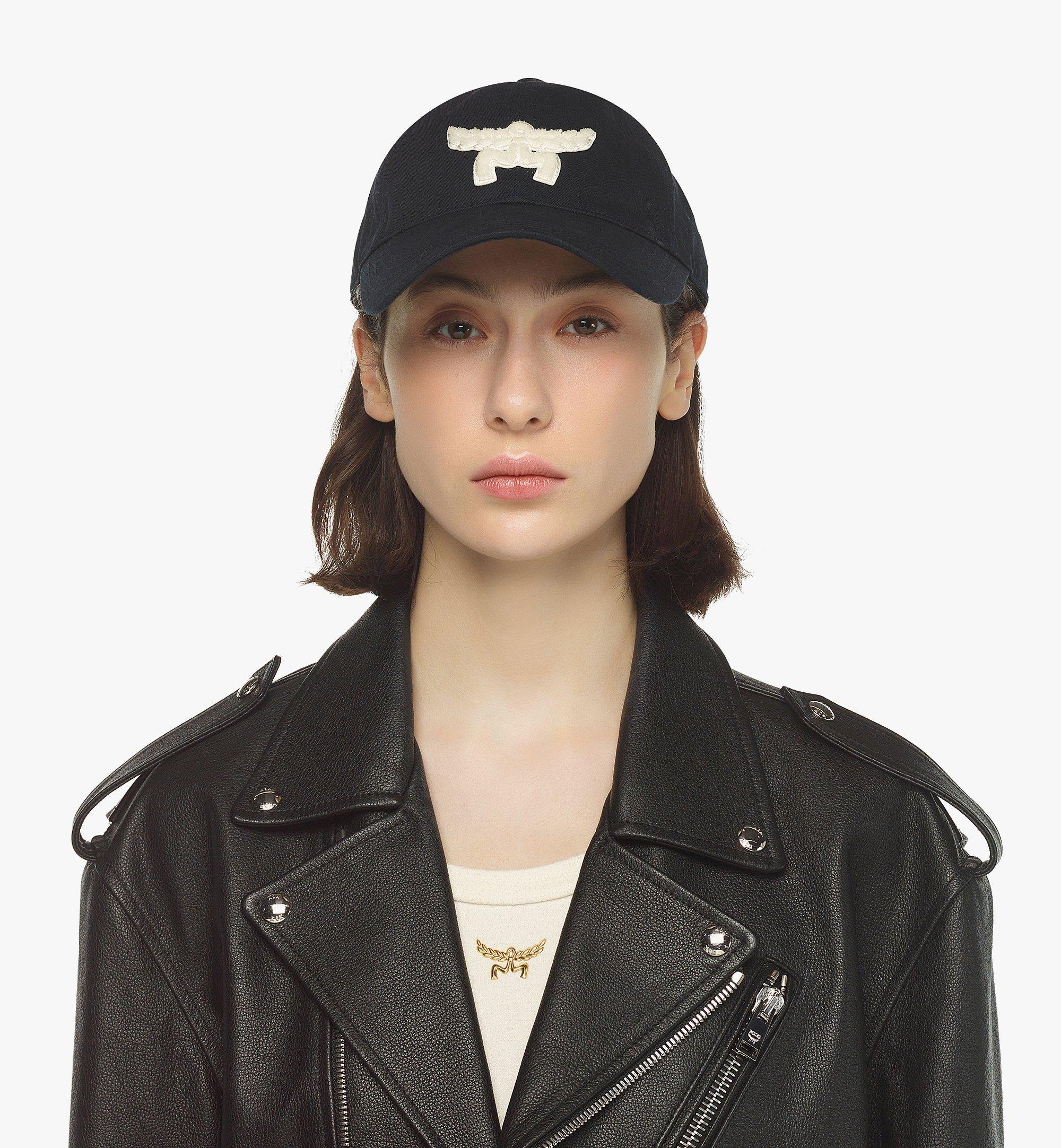 MCM Essential Logo Cap in Cotton Twill Navy MECESBC01VD001 Alternate View 2