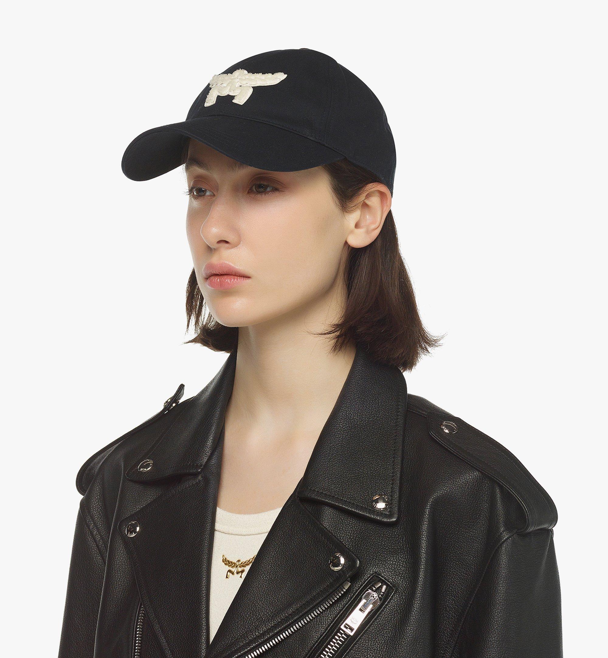 MCM Essential Logo Cap in Cotton Twill Navy MECESBC01VD001 Alternate View 2