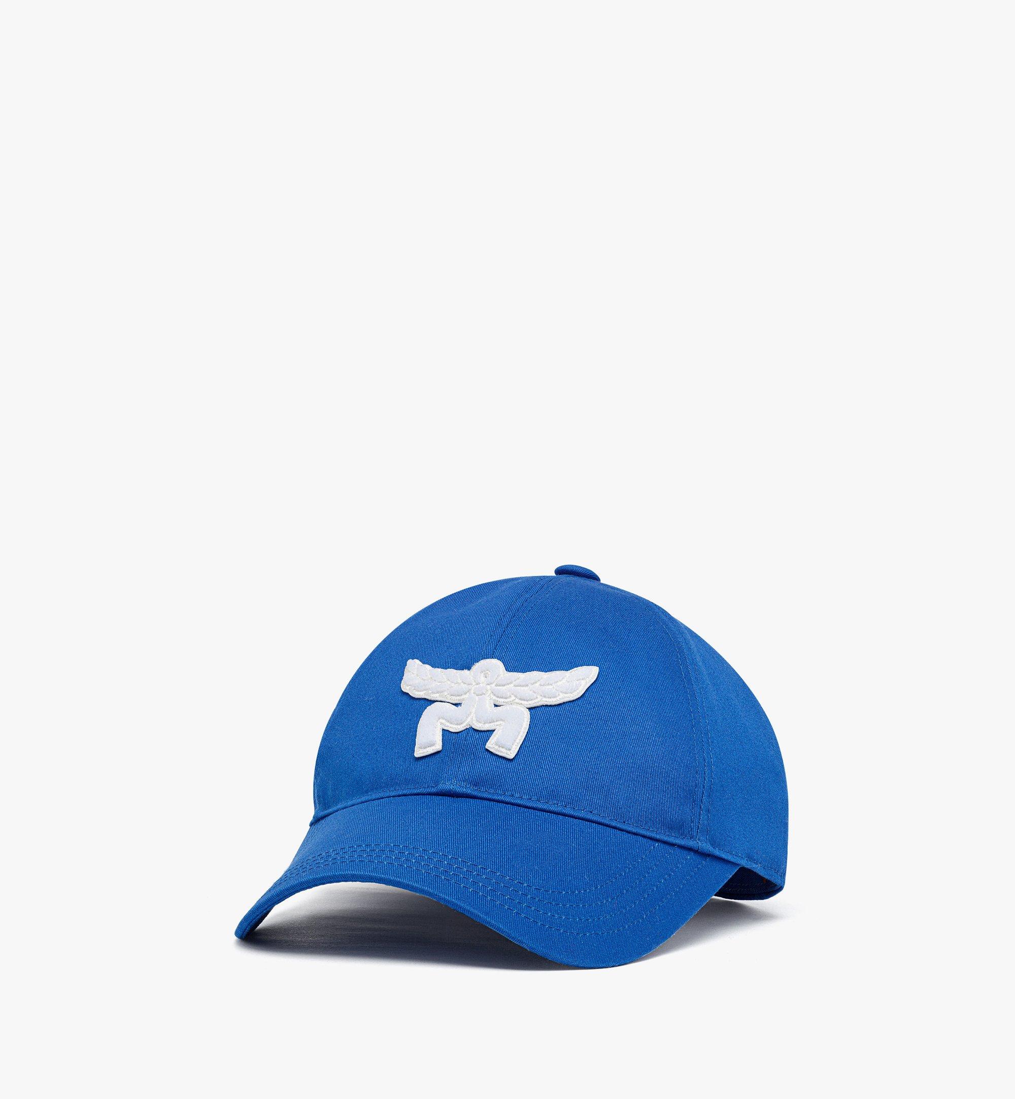 MCM Essential Logo Cap in Cotton Twill Blue MECESBC02H0001 Alternate View 1