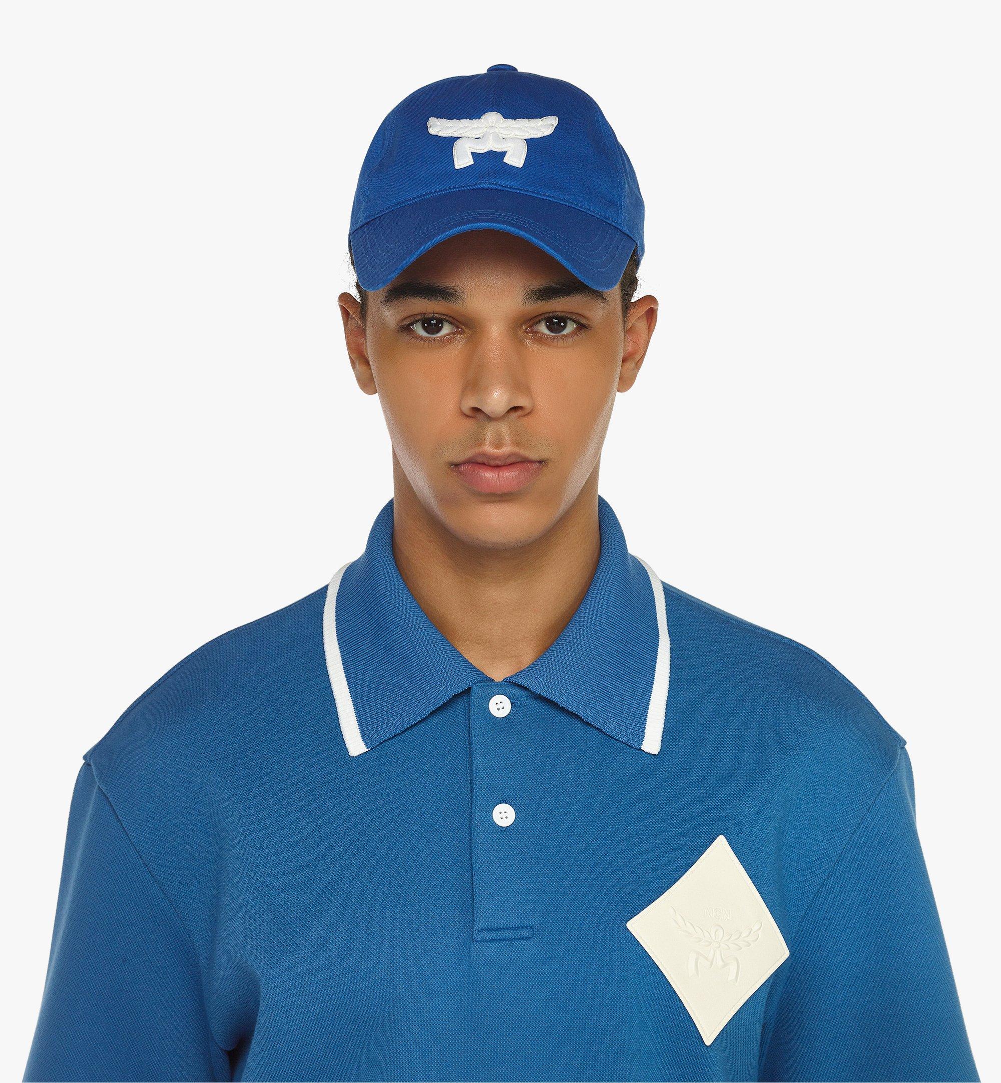 MCM Essential Logo Cap in Cotton Twill Blue MECESBC02H0001 Alternate View 2