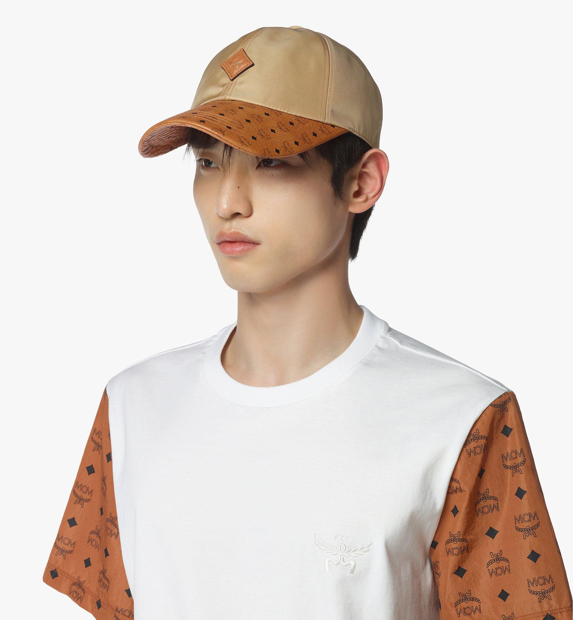 MCM Classic Cap in ECONYL® and Leather Beige MECFAMM01IG001 Alternate View 2
