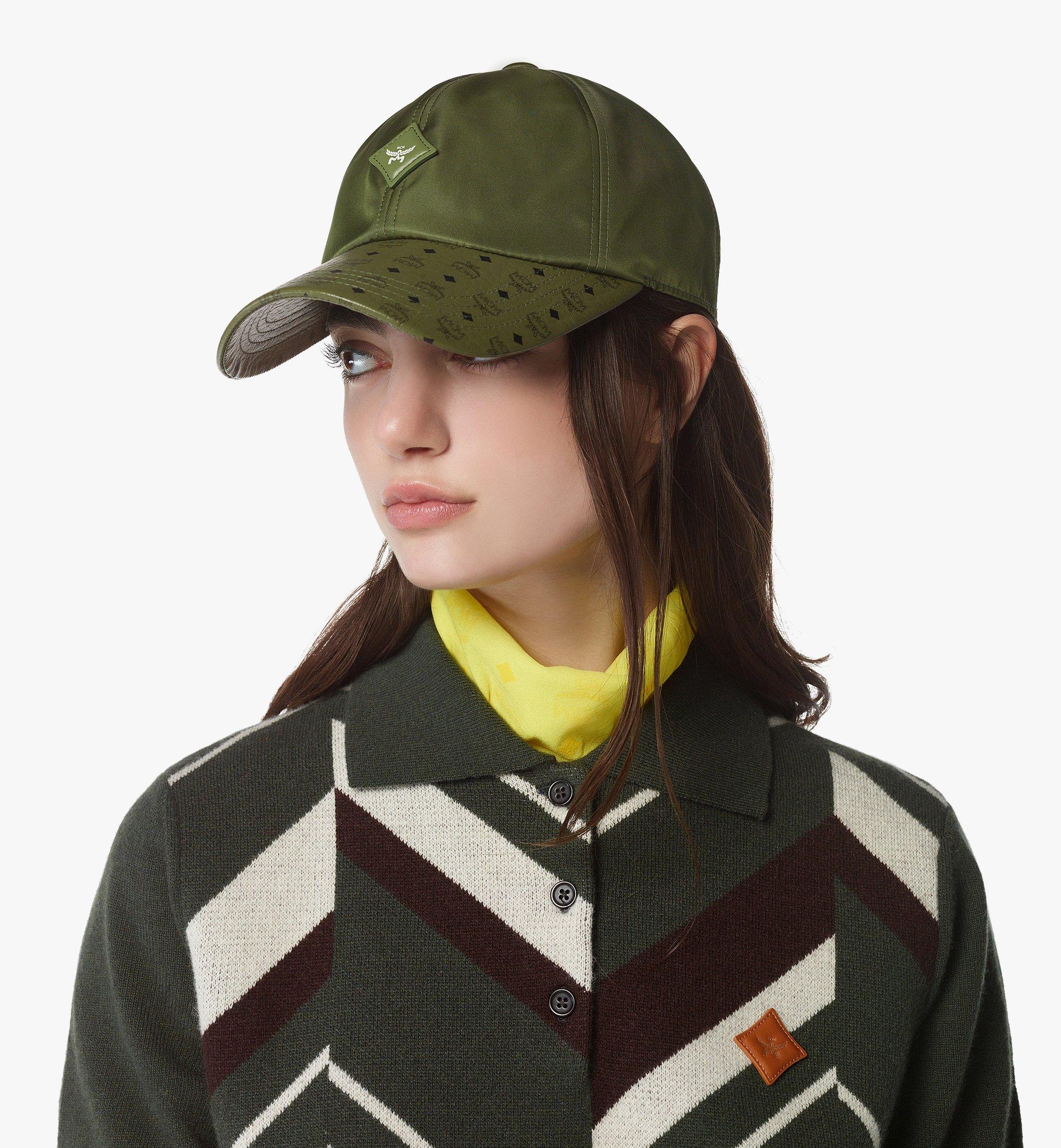 MCM Classic Cap in ECONYL® and Leather Green MECFAMM01K8001 Alternate View 2