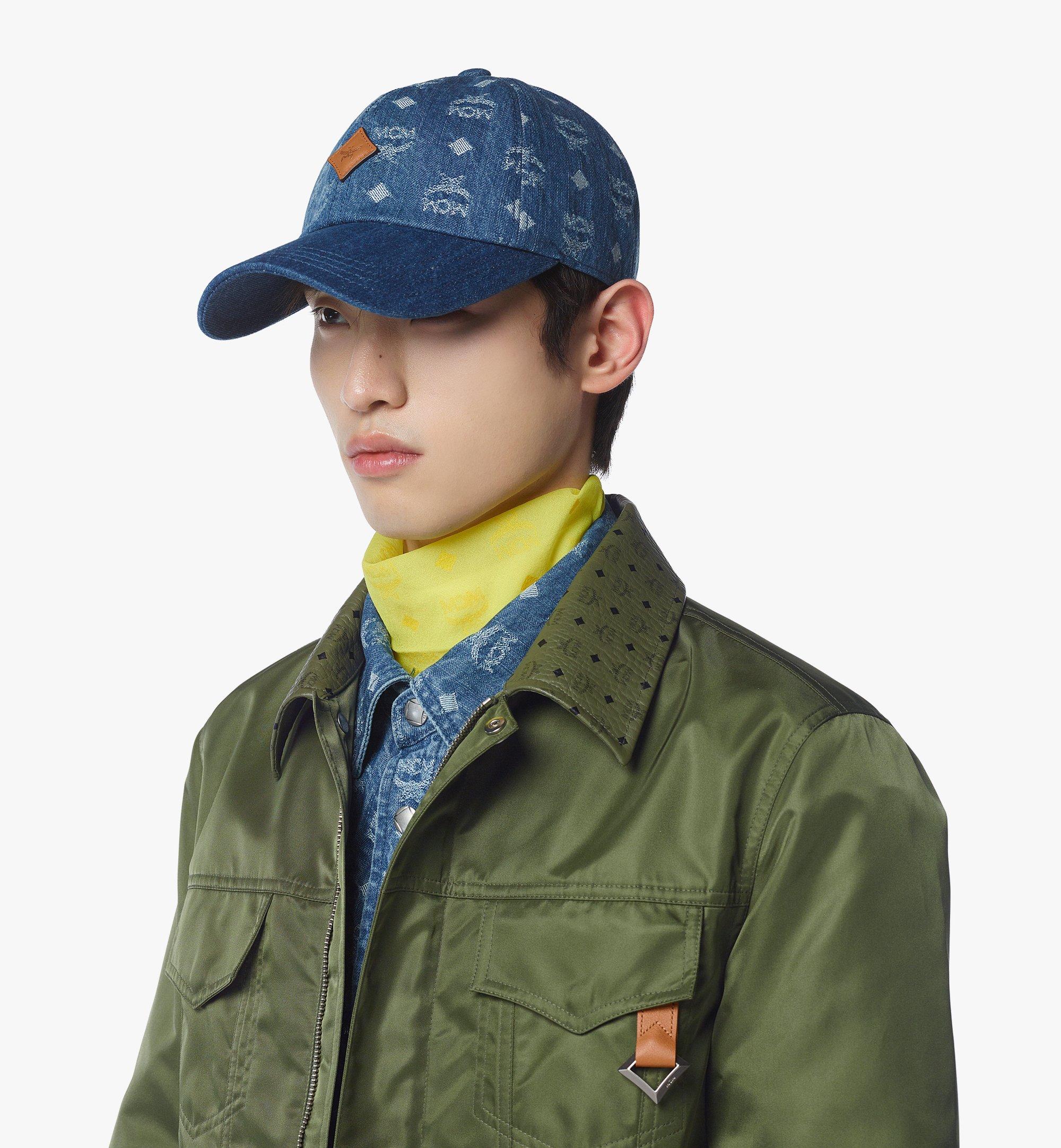 MCM Classic Cap in Monogram Denim Jacquard Blue MECFAMM02HD001 Alternate View 2