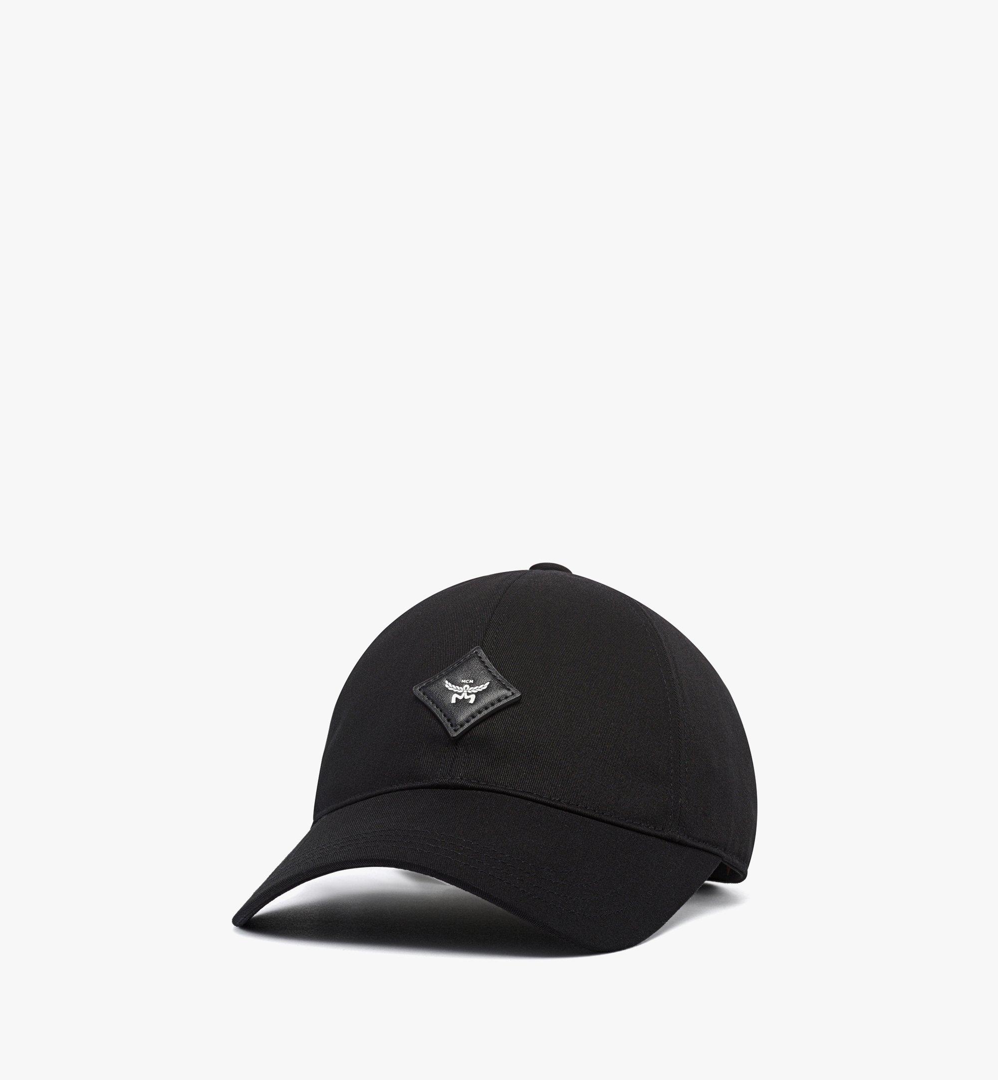 MCM Essential Diamond Cap in Cotton Twill Black MECFSBC02BK001 Alternate View 1