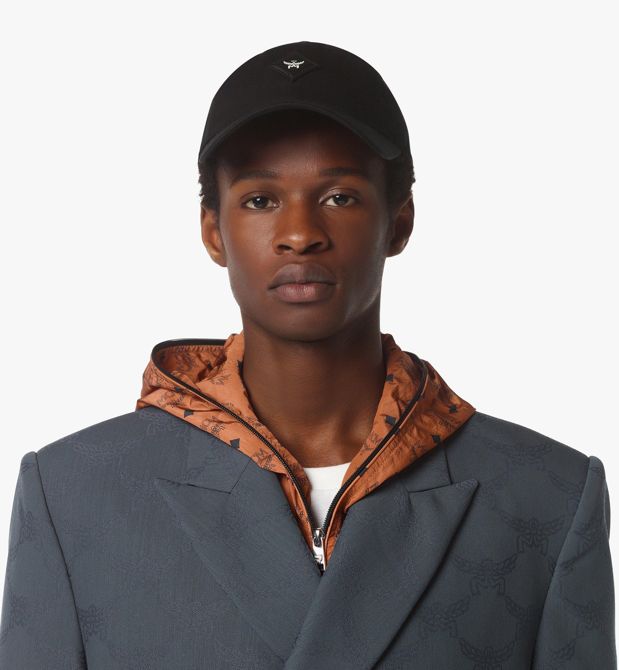 MCM Essential Diamond Cap in Cotton Twill Black MECFSBC02BK001 Alternate View 2
