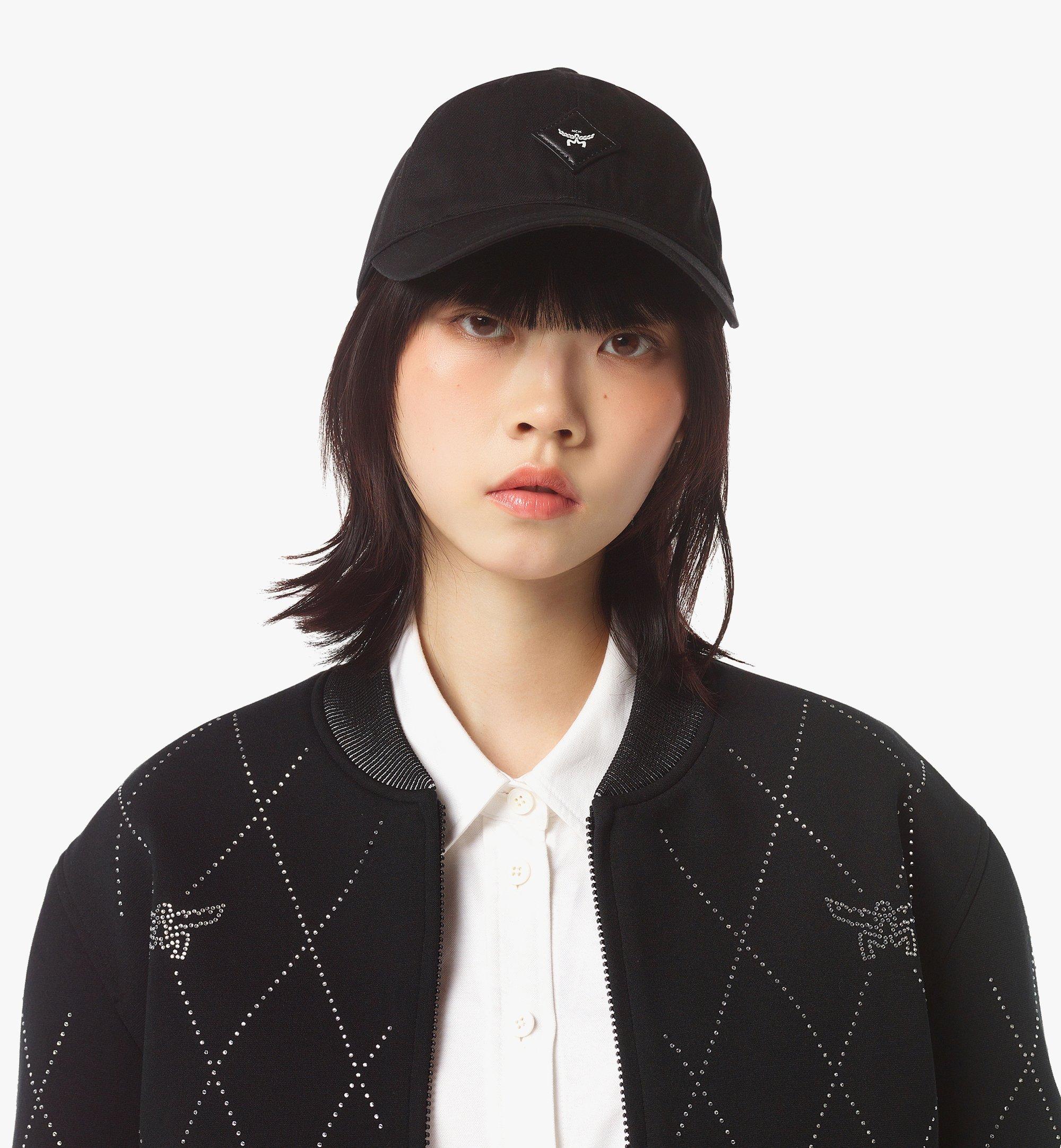 MCM Essential Diamond Cap in Cotton Twill Black MECFSBC02BK001 Alternate View 3
