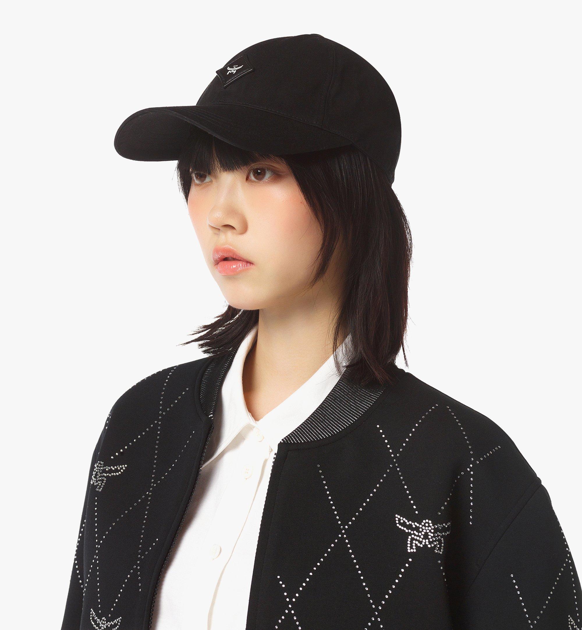 MCM Essential Diamond Cap in Cotton Twill Black MECFSBC02BK001 Alternate View 4