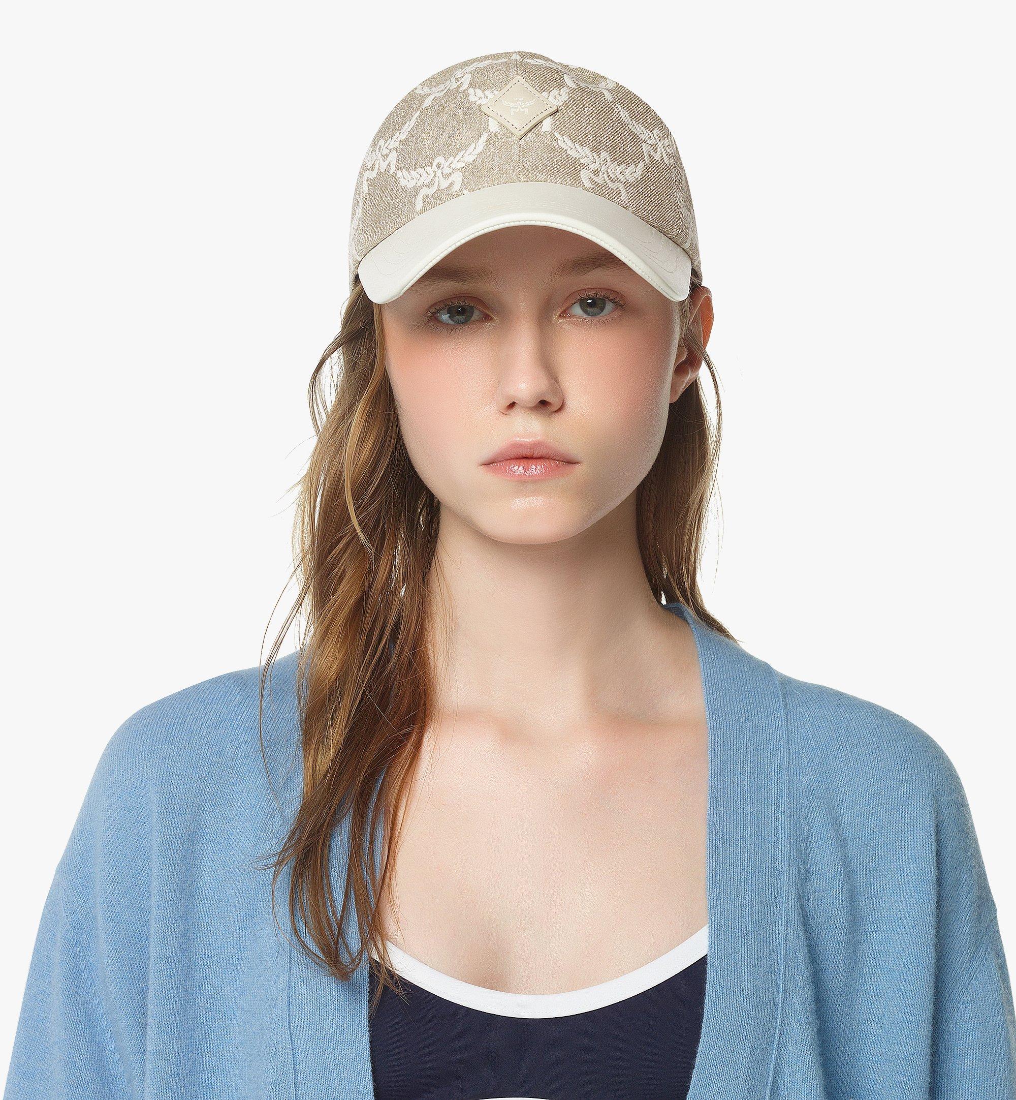 MCM Classic Cap in Lauretos Denim Jacquard Beige MECFSMM01I9001 Alternate View 3