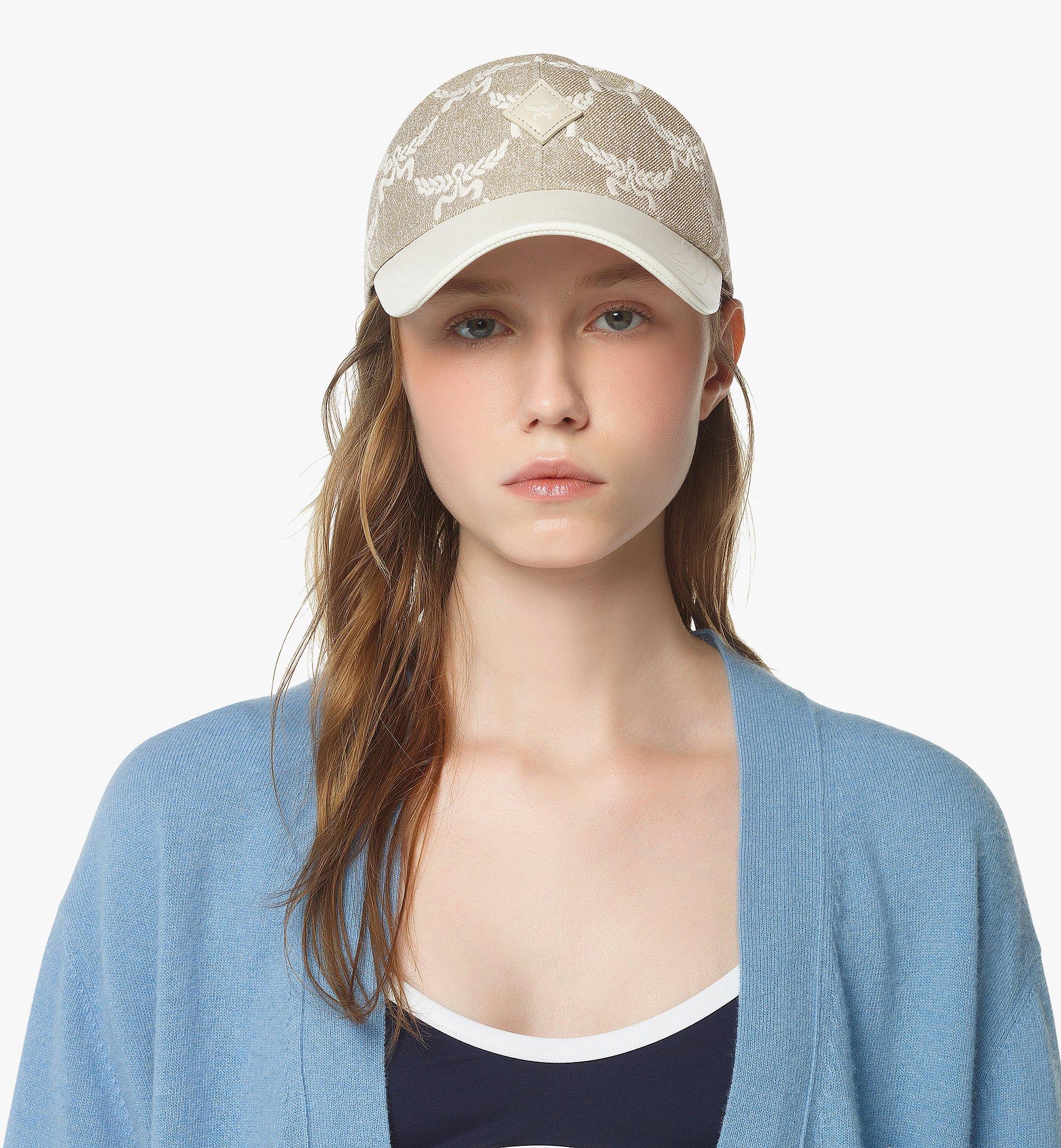 One Size Classic Cap in Lauretos Denim Jacquard Beige | MCM ®US