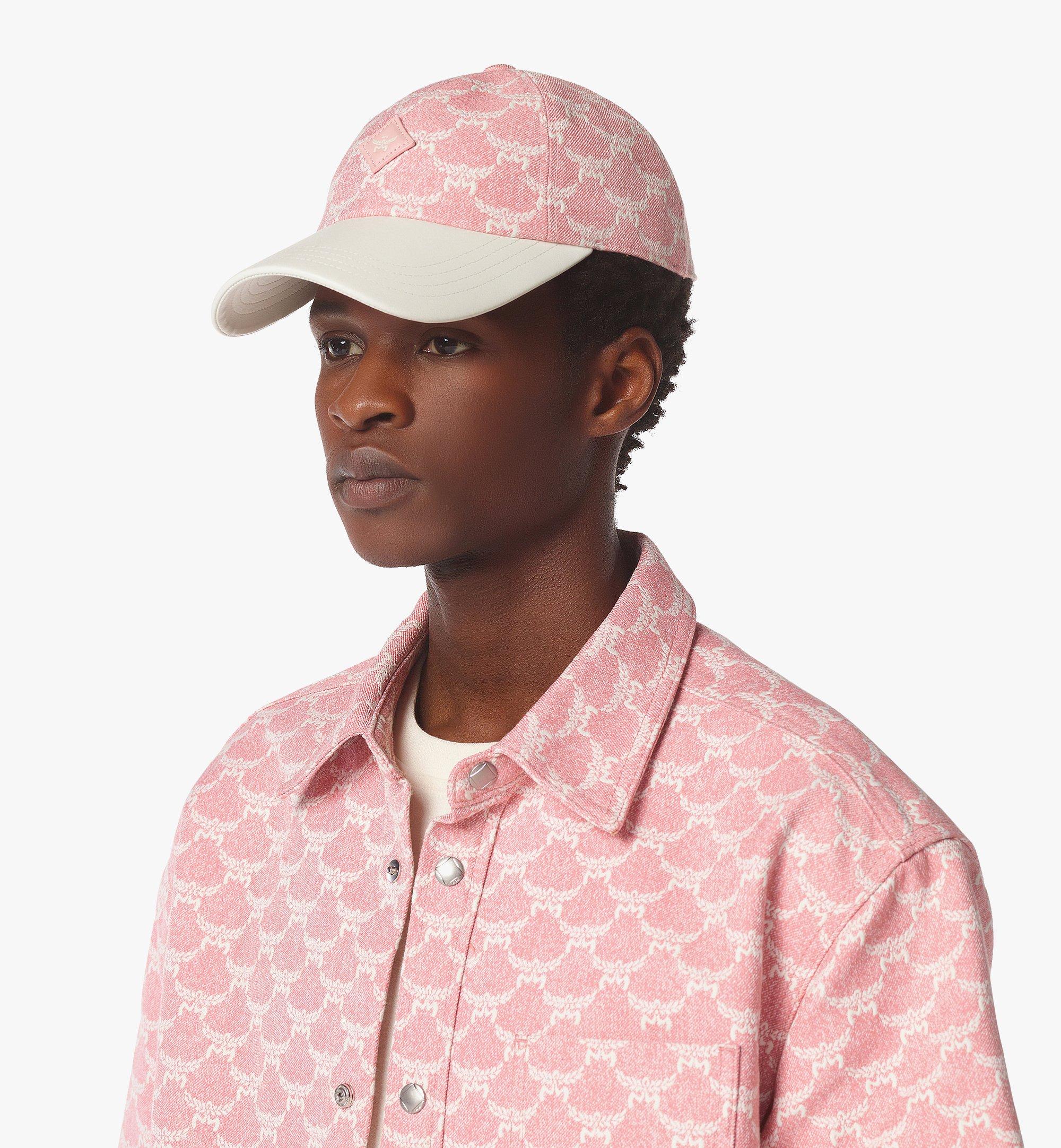 MCM Classic Cap in Lauretos Denim Jacquard Pink MECFSMM01Q2001 Alternate View 2