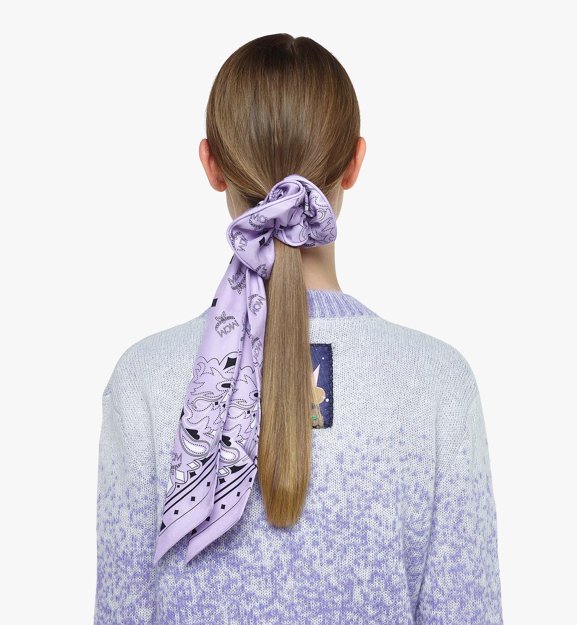 MCM Bandana Monogram Print Scrunchy with Scarf Purple MEEDAMM05U7001 ほかの角度から見る 2