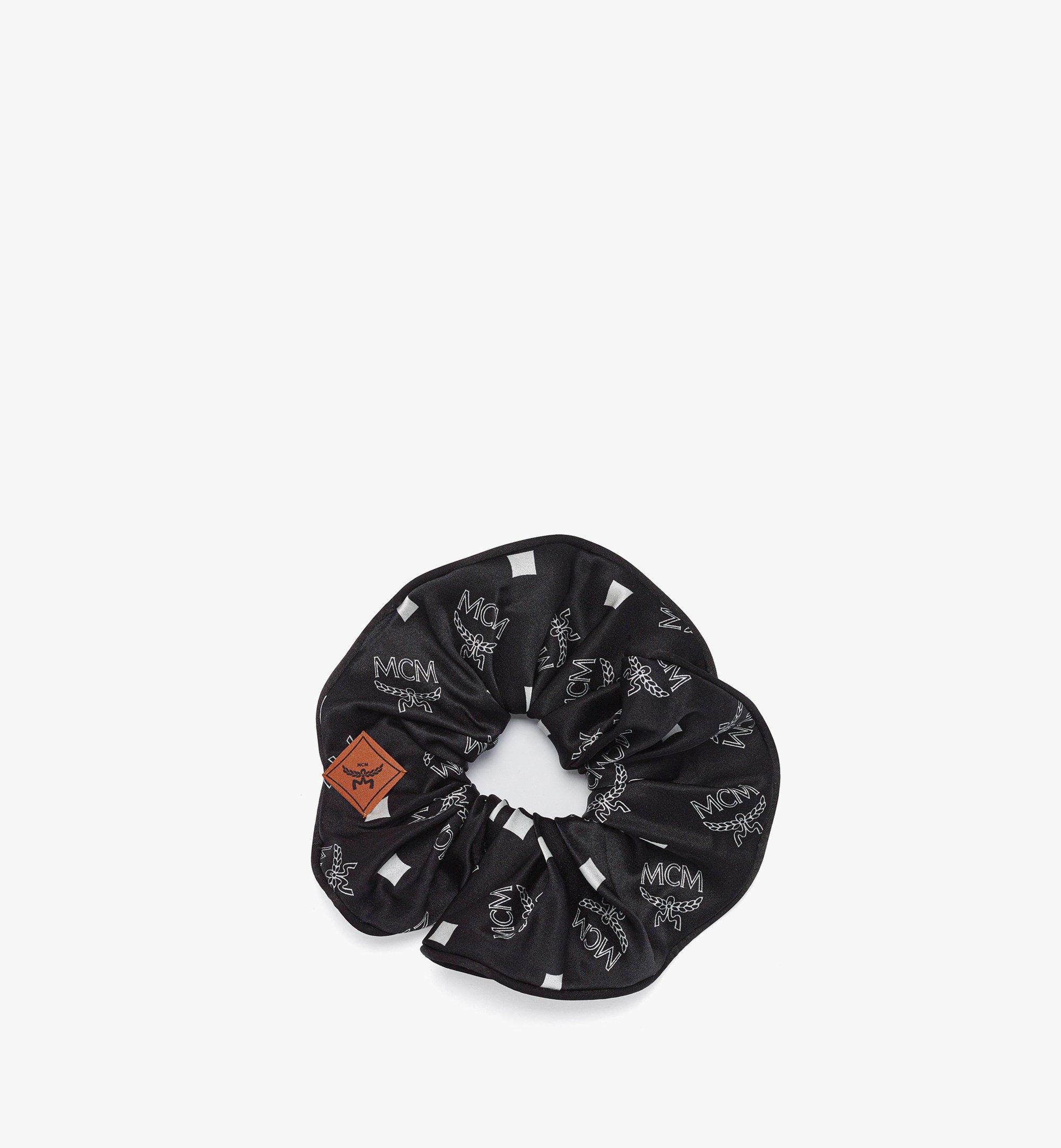 MCM Monogram Print Silk Scrunchie Black MEEESMM01BK001 Alternate View 1