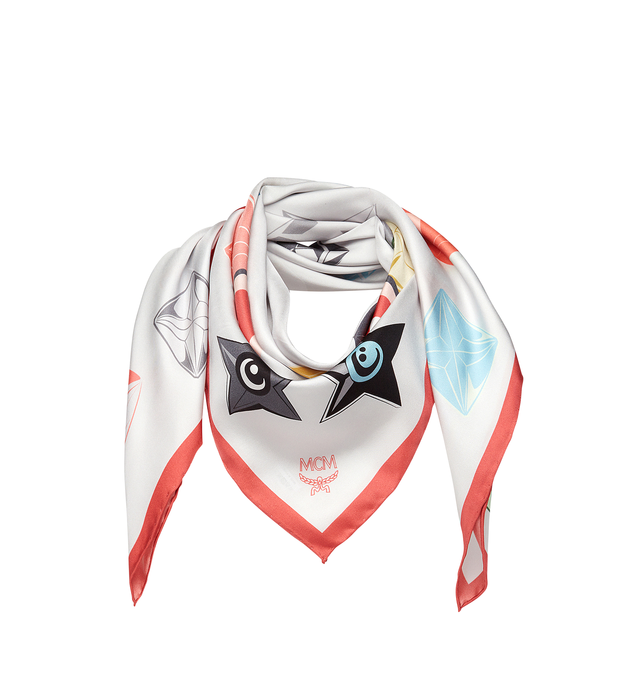 MCM Star Eyed Bunny Scarf in Silk GREY MEF7AXL12EL001 Noch mehr sehen 1