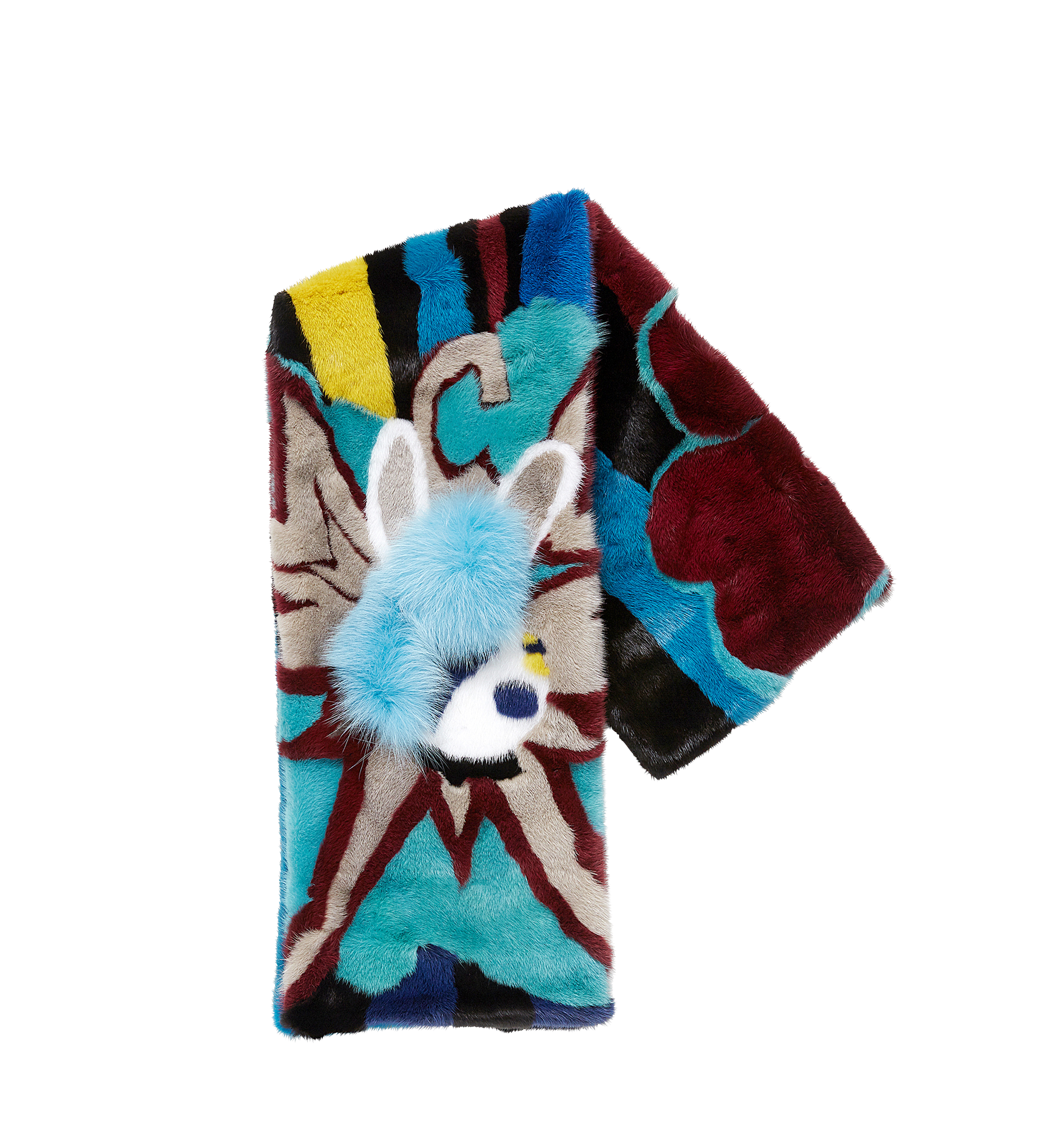 MCM Punk Rabbit Scarf in Mink Fur MULTI MEF7AXL14MT001 Plus de photos 1