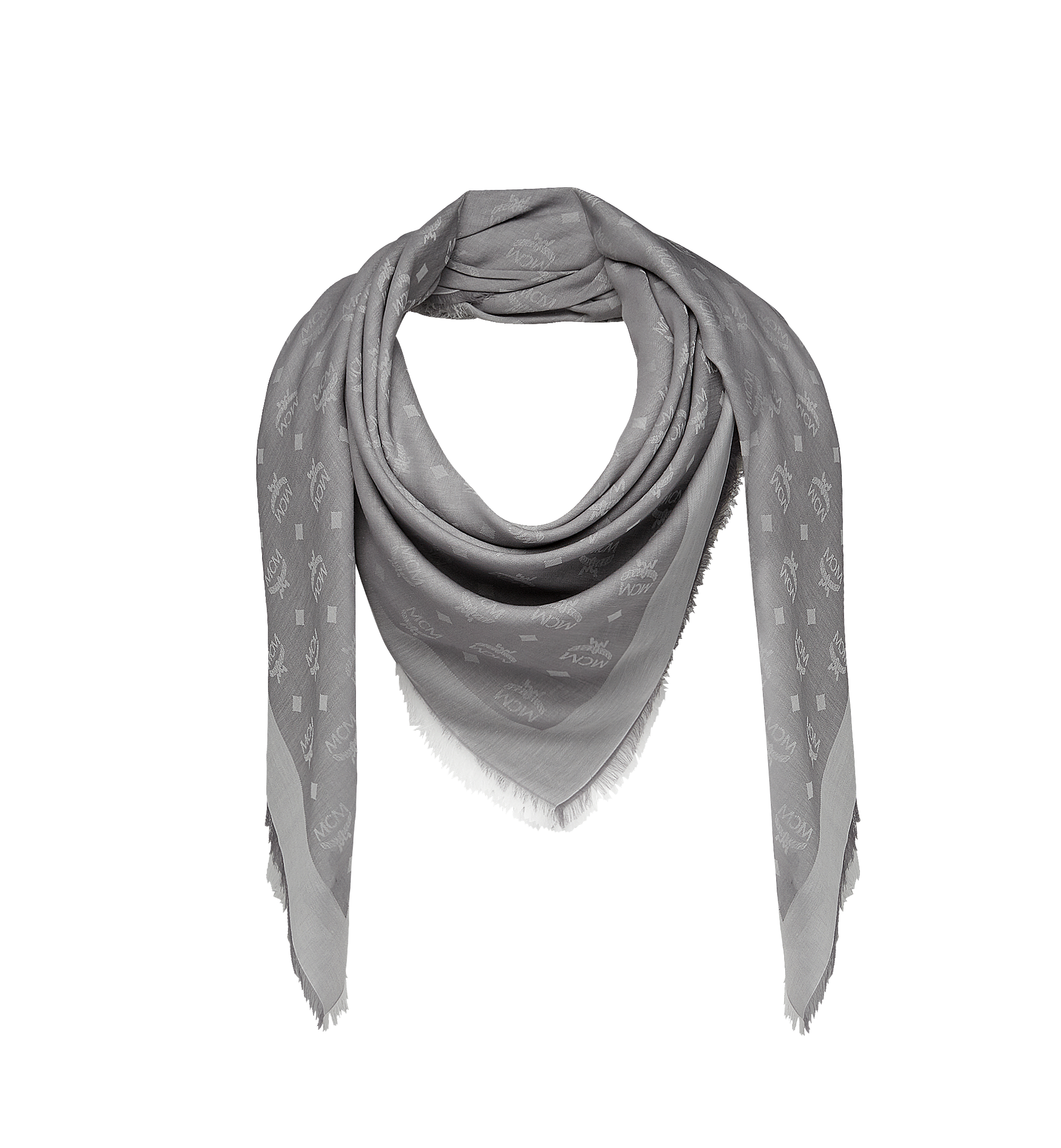Square Scarf in Silk Wool Grey 