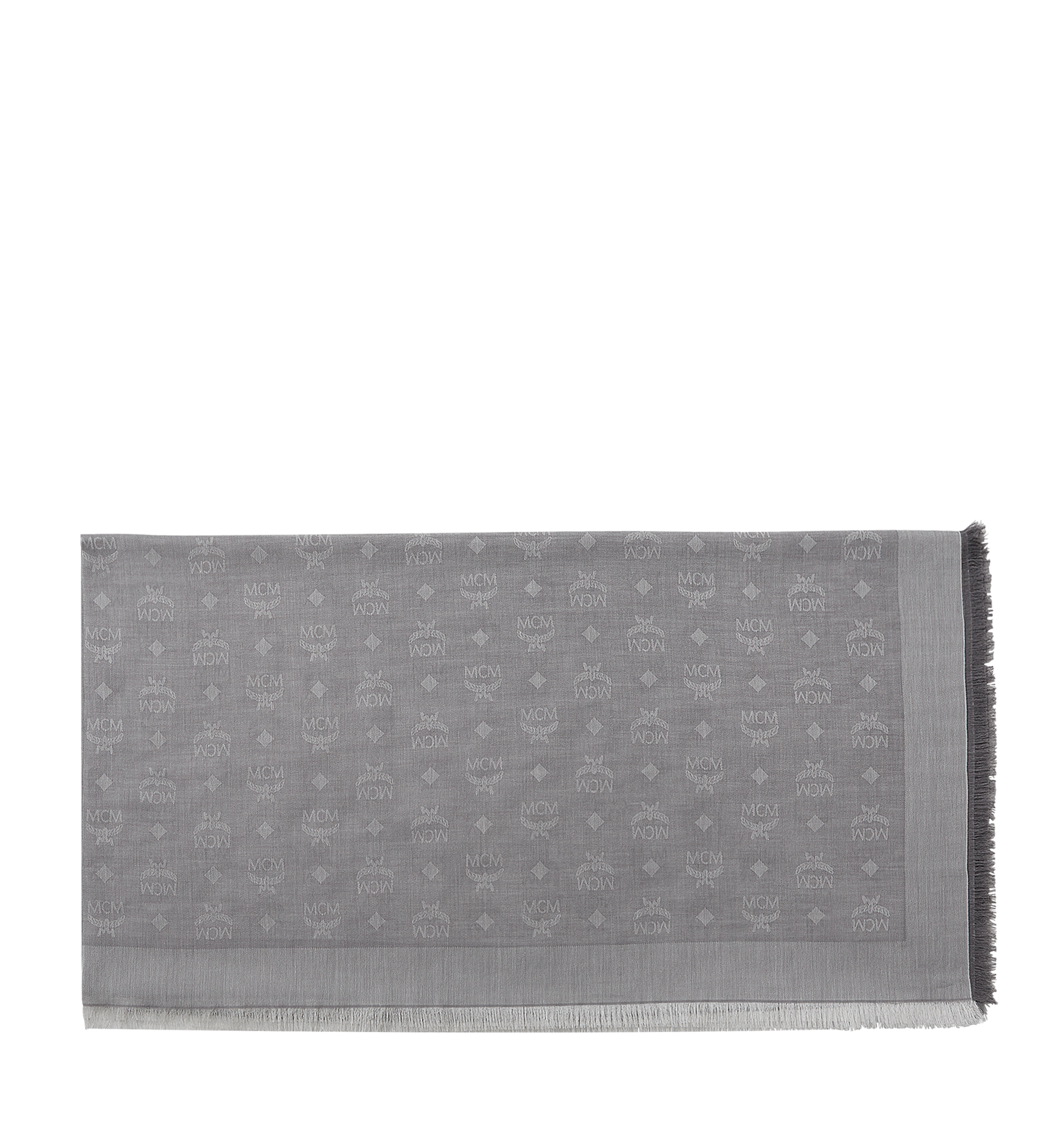 MCM Écharpe carrée en coton léger soie et laine Grey MEF8SMM03EI001 Plus de photos 1