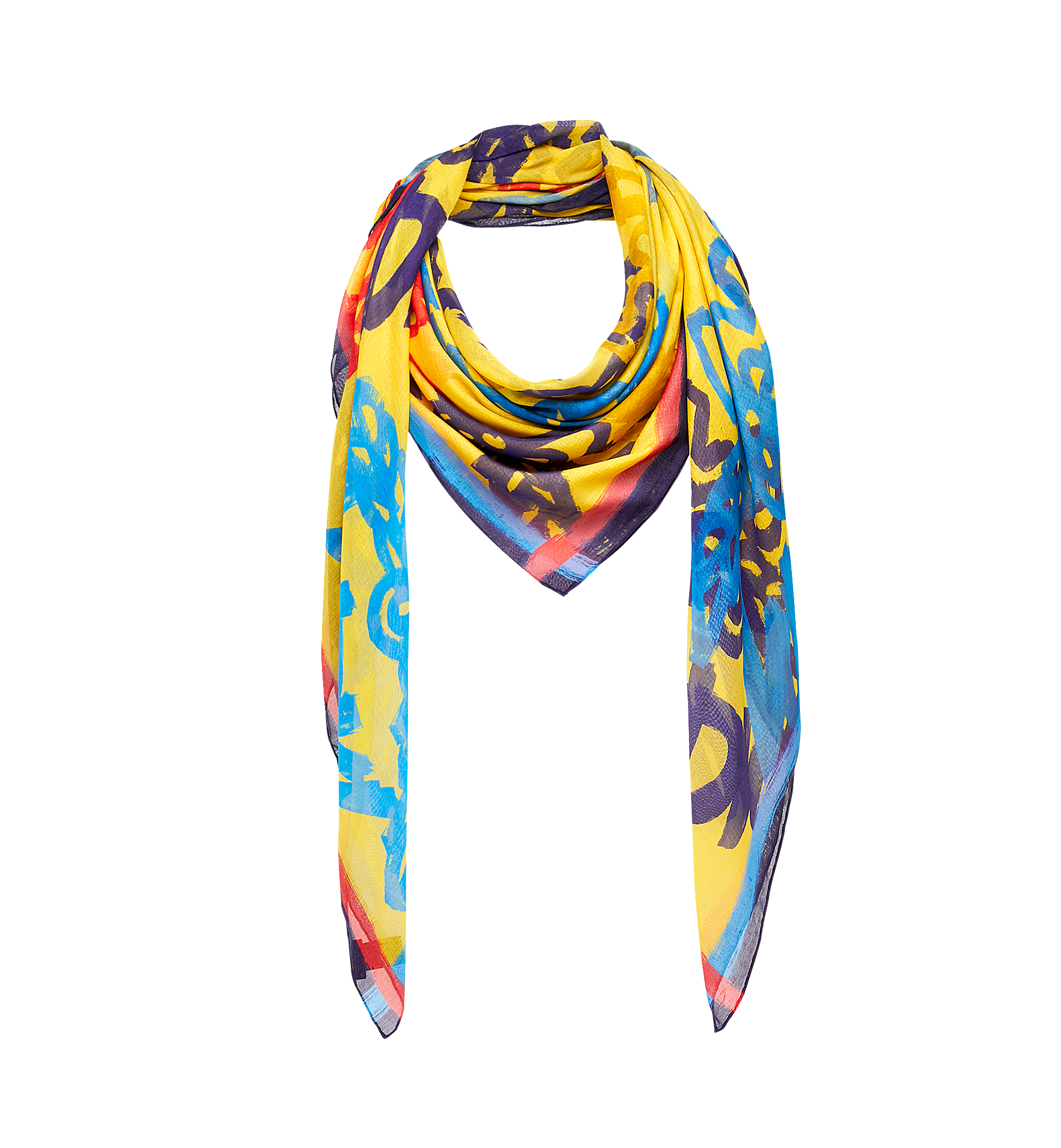 yellow print scarf