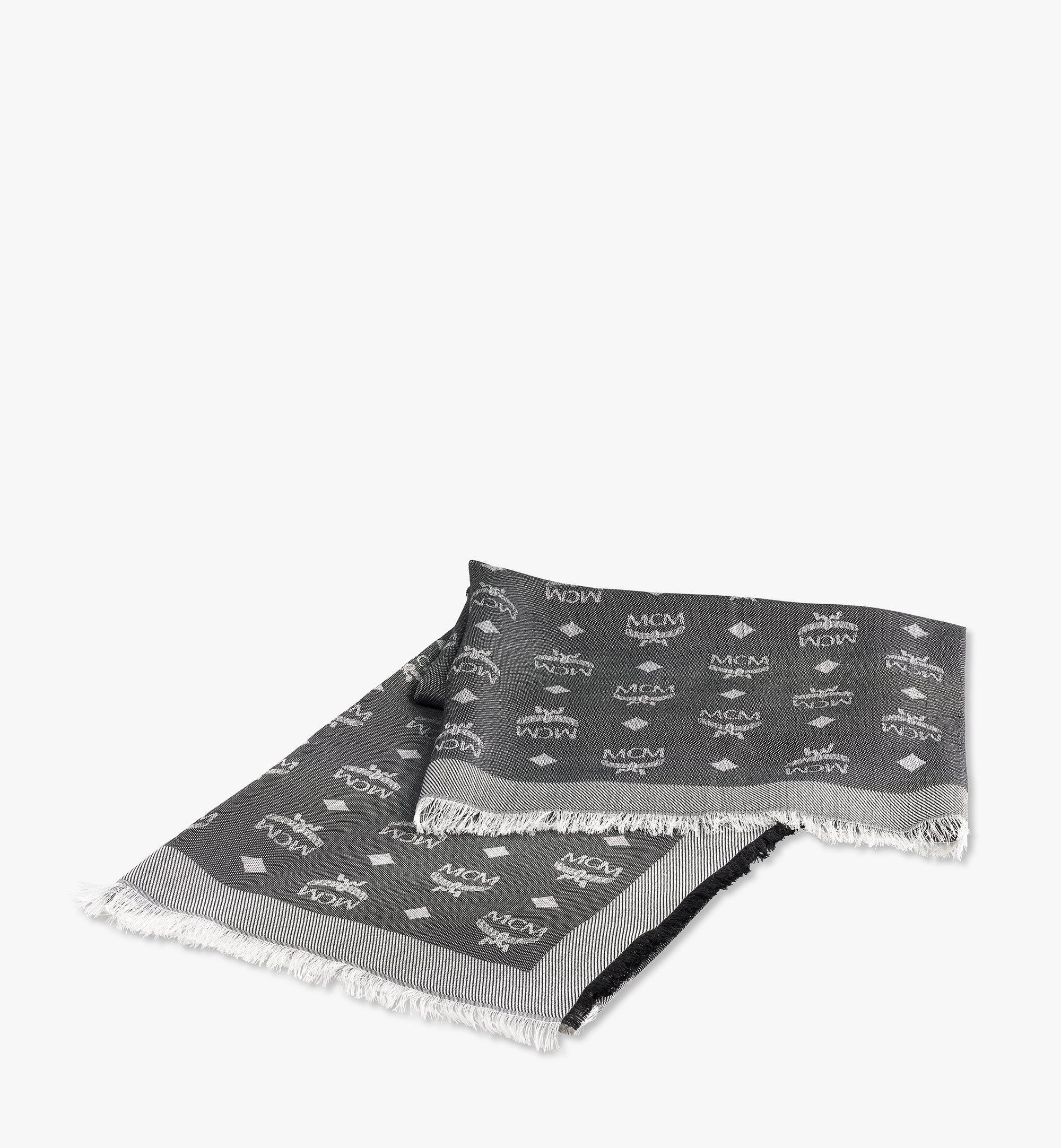 Mcm Jacquard Monogram Scarf Silver Shadow Monogram