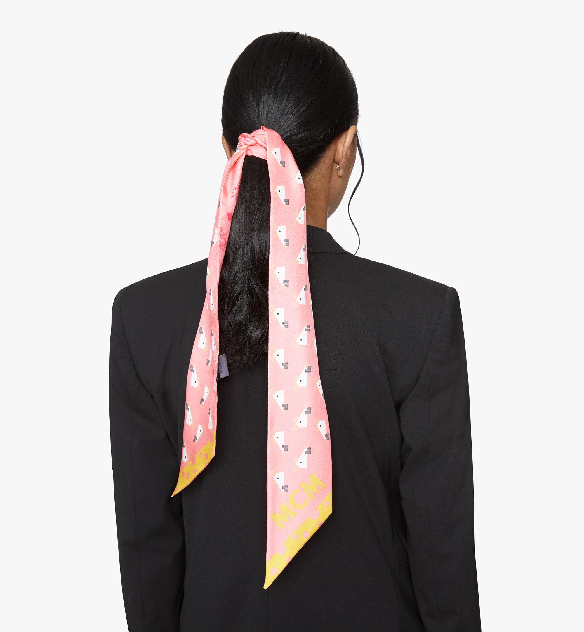 MCM New Year Silk Petite Scarf Pink MEFASSE04QG001 Alternate View 2