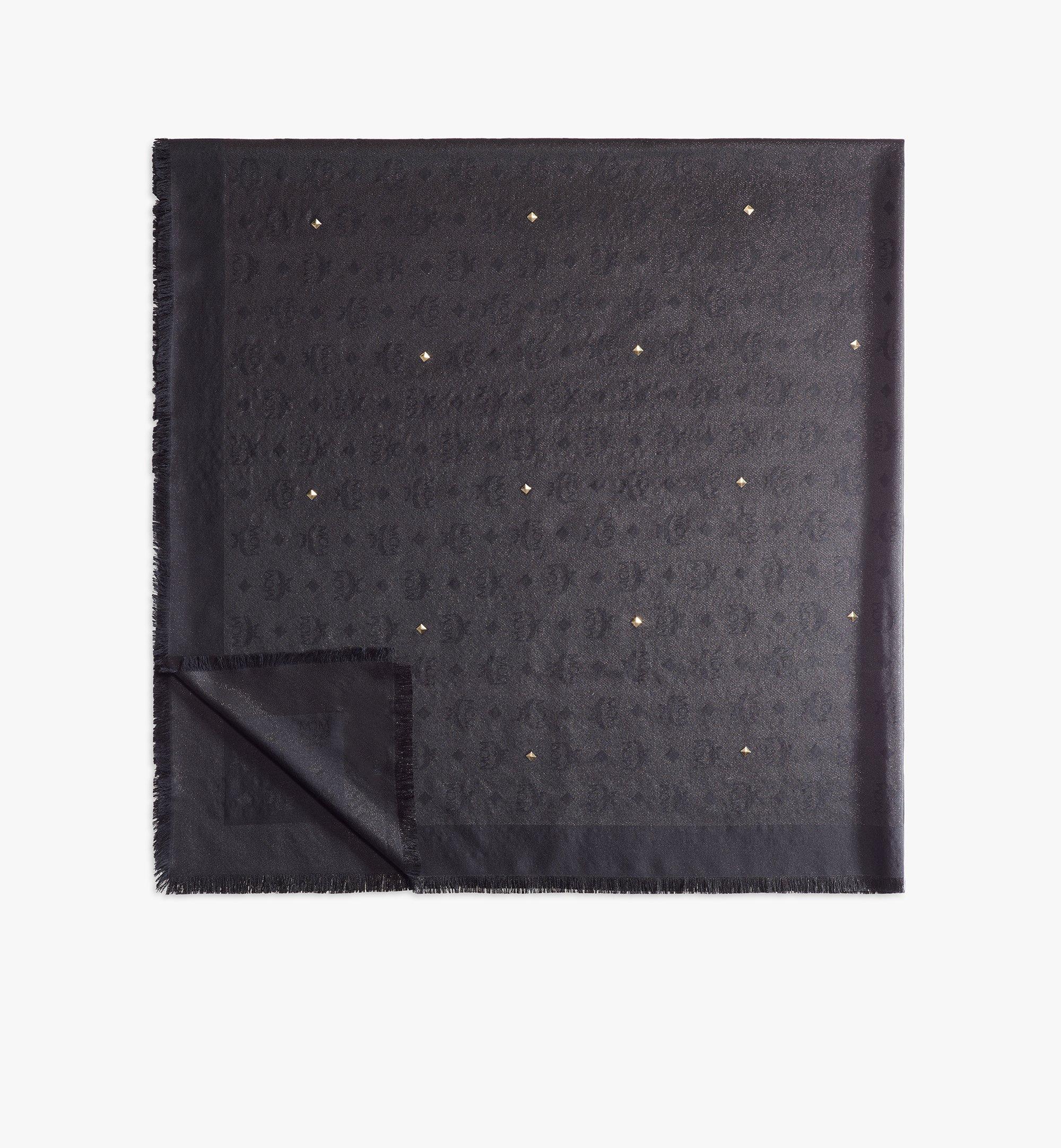 MCM Gold Studded Monogram Lurex Shawl Black MEFBSMM05BK001 Alternate View 1
