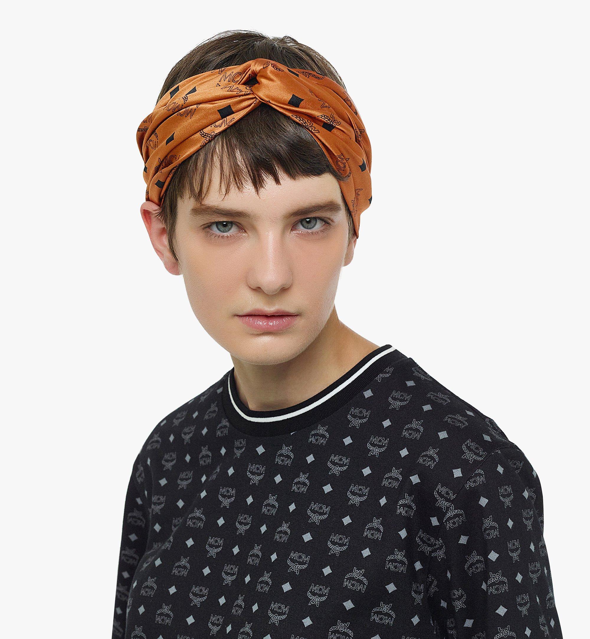 Mcm Women's Visetos Monogram Headband - Cognac - Cognac