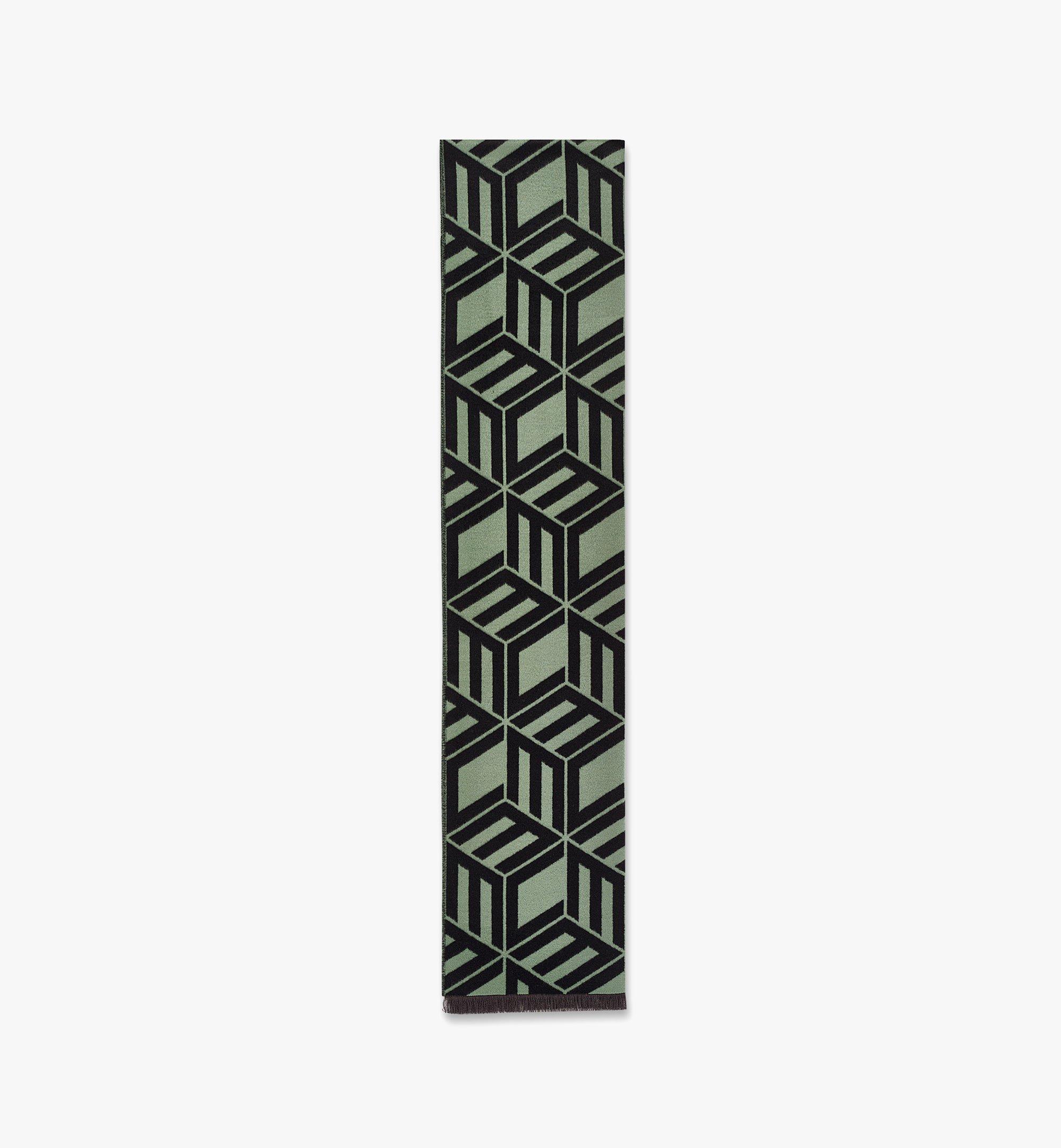 MCM Cubic Monogram Stole in Resilk® Green MEFCAMM04JZ001 Alternate View 1