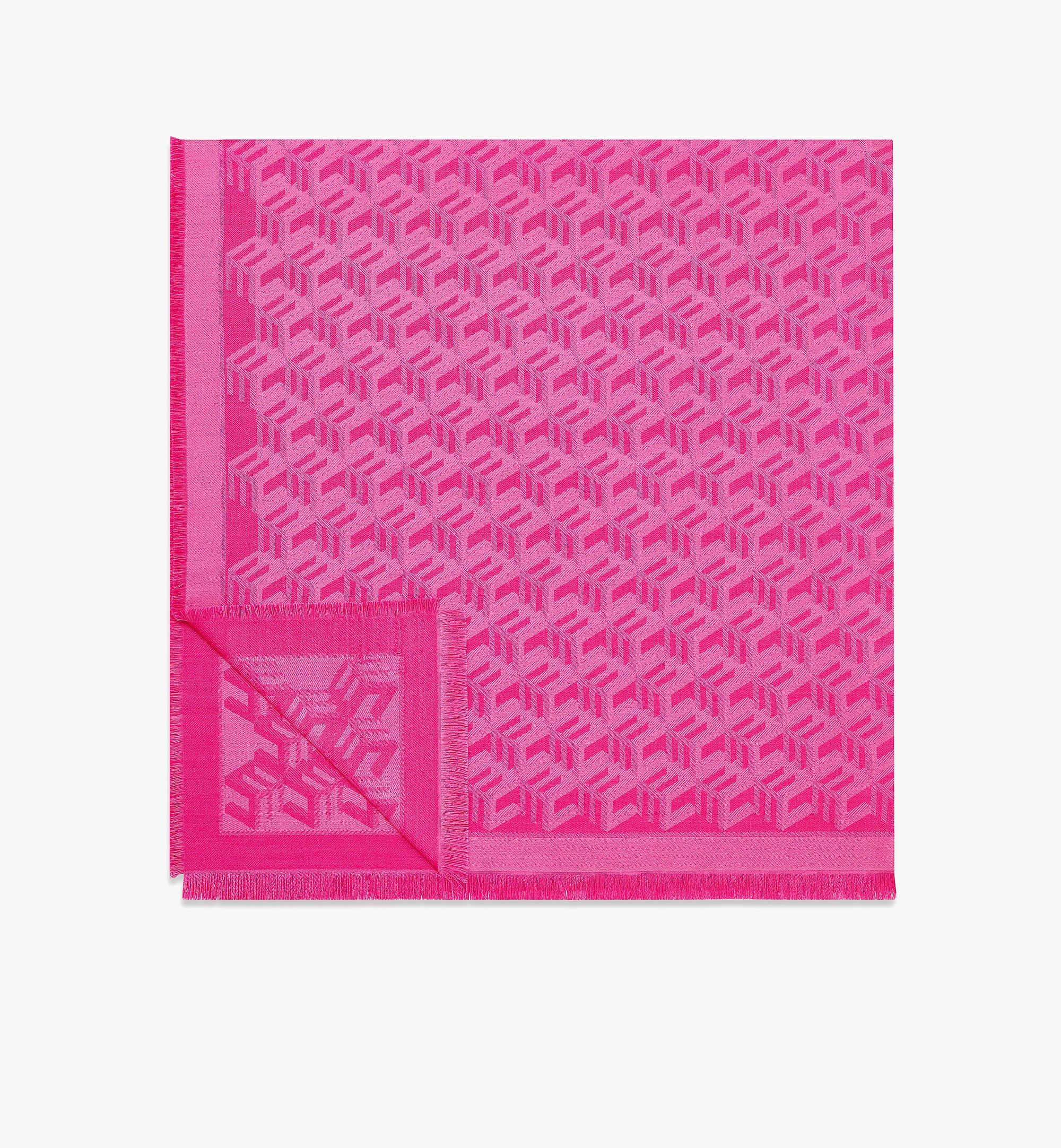 MCM Cubic Monogram Jacquard Shawl Pink MEFCAMM06QR001 Alternate View 1