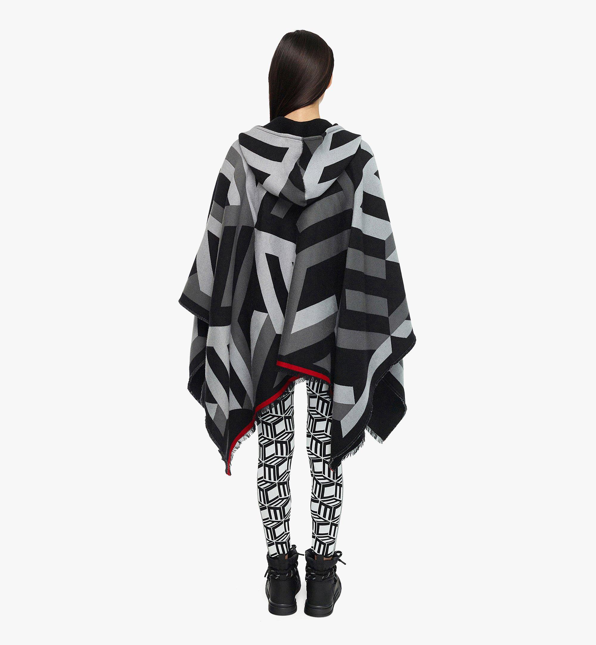 One Size Cubic Monogram Wool Poncho Grey | MCM ®US