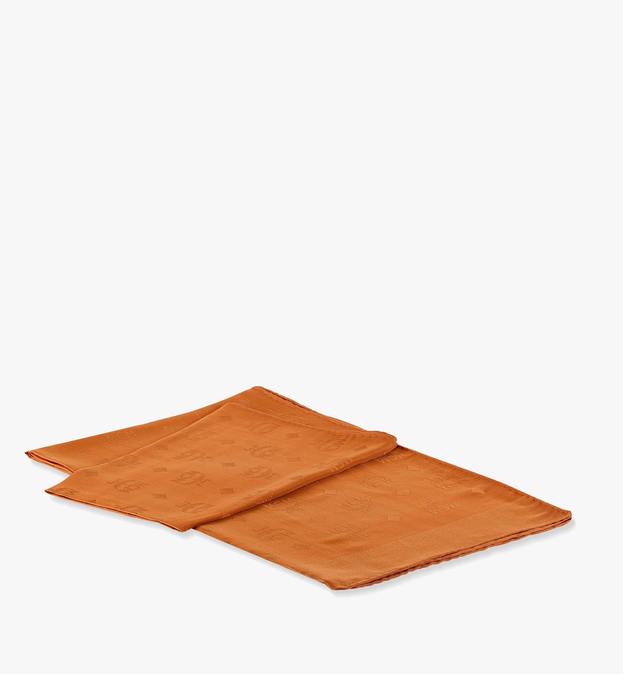 MCM Monogram Rectangular Silk Shawl Cognac MEFDAMM08CO001 Alternate View 1