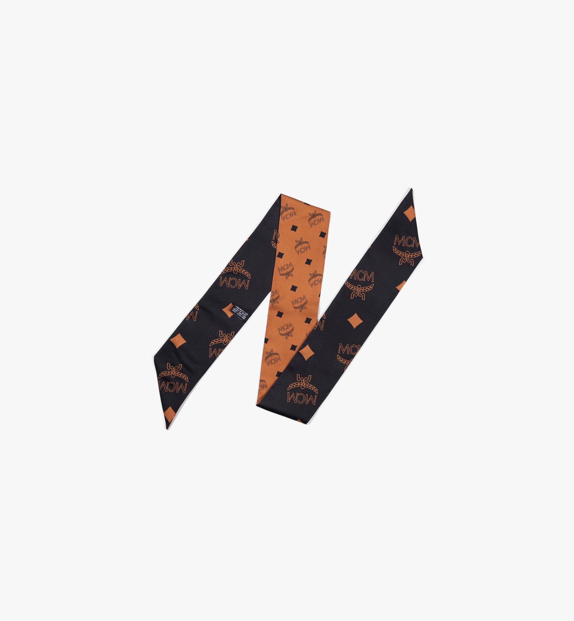 MCM Petite foulard en soie imprimé monogramme Cognac MEFDAMM09CO001 Plus de photos 1