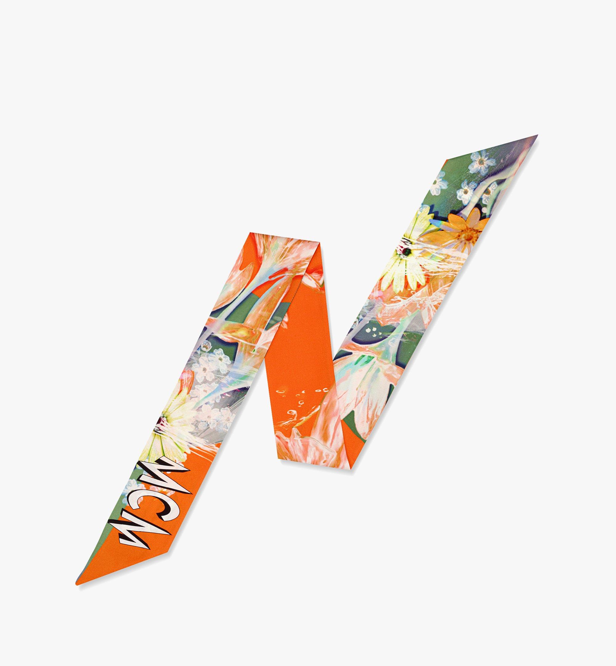 Petit foulard en soie à imprimé floral