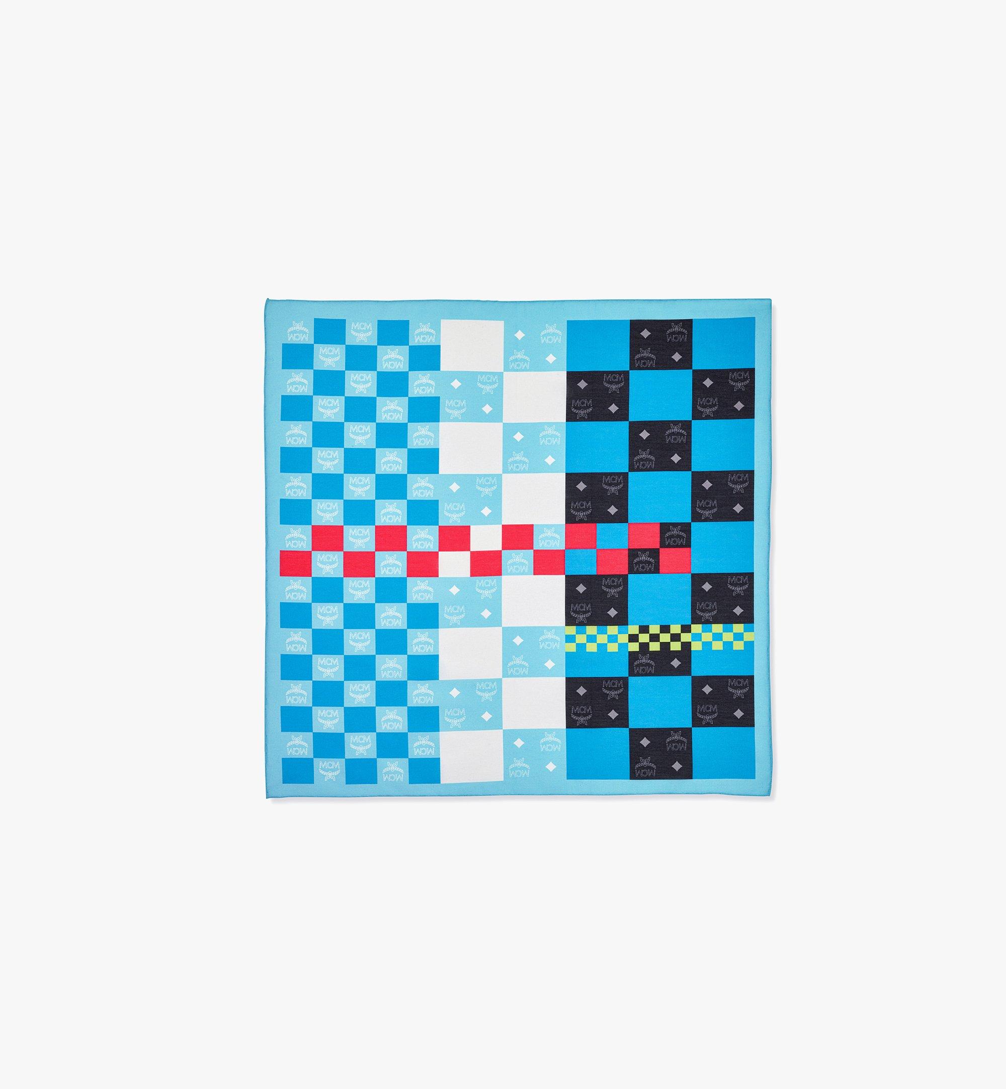Mcm Checkerboard Monogram Print Bandana Scarf In Multi