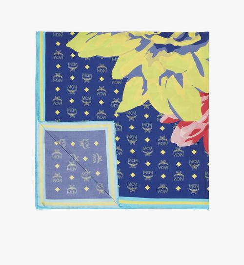 Floral Monogram Print Silk Scarf
