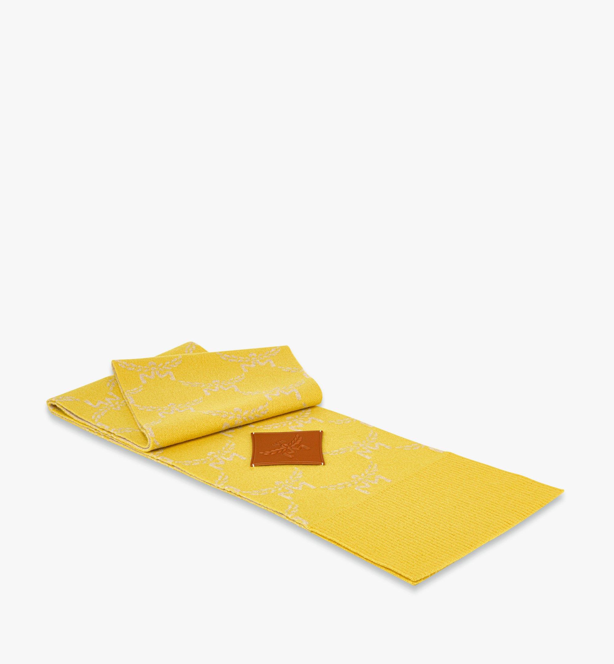 MCM Reversible Lauretos Stole in Wool and Recycled Cashmere Yellow MEFEAMM03Y9001 Alternate View 1