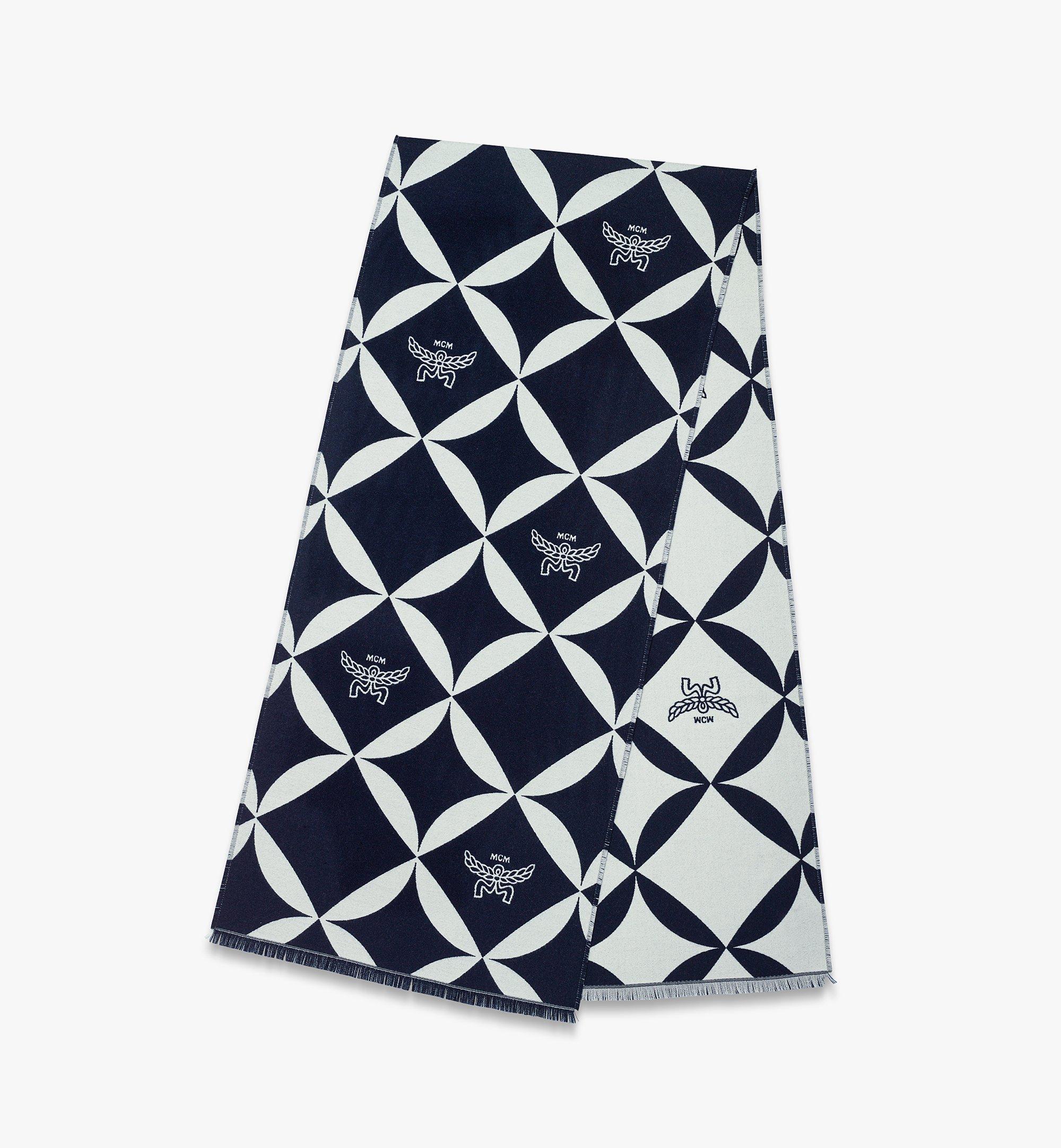 Bicolor Monogram Jacquard Wool Stole