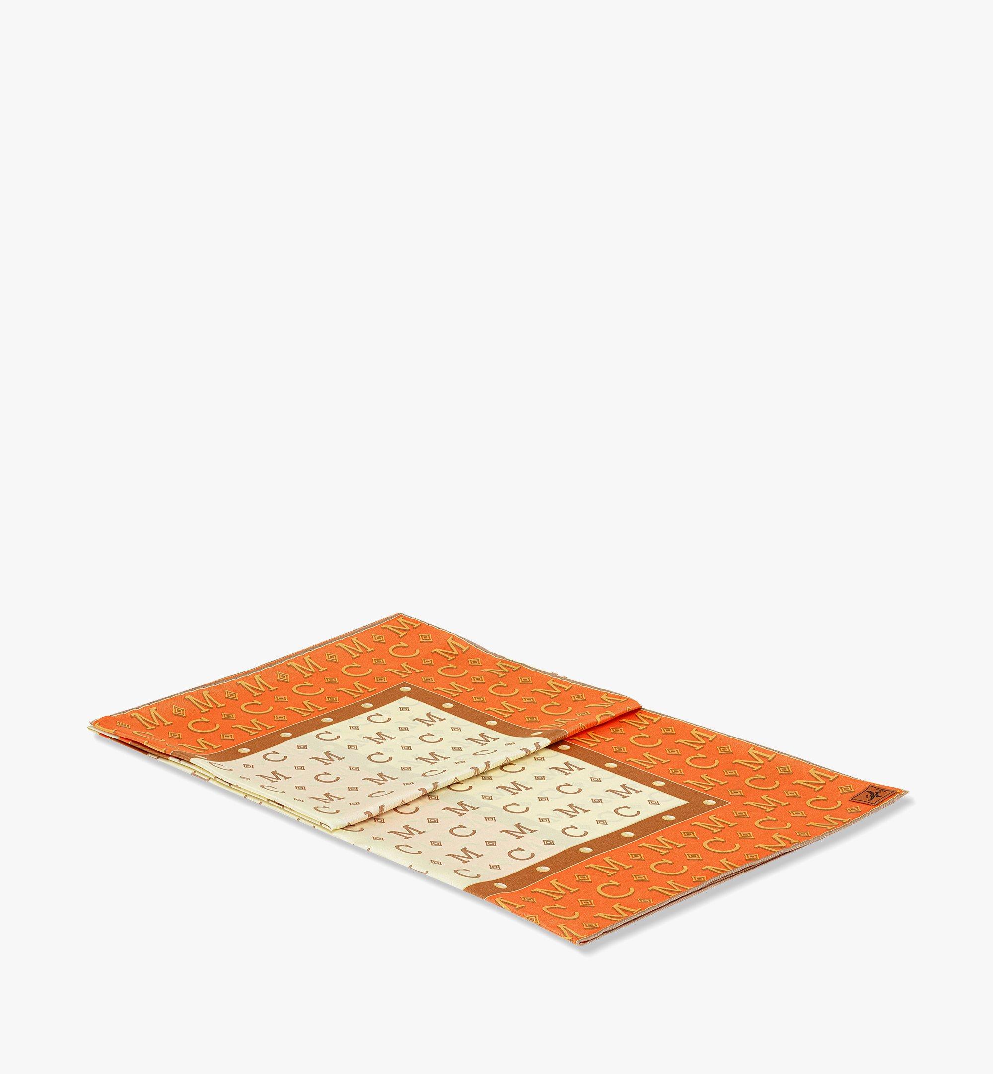 MCM Diamond Monogram Scarf in Organic Silk Orange MEFESMM07OQ001 Alternate View 1