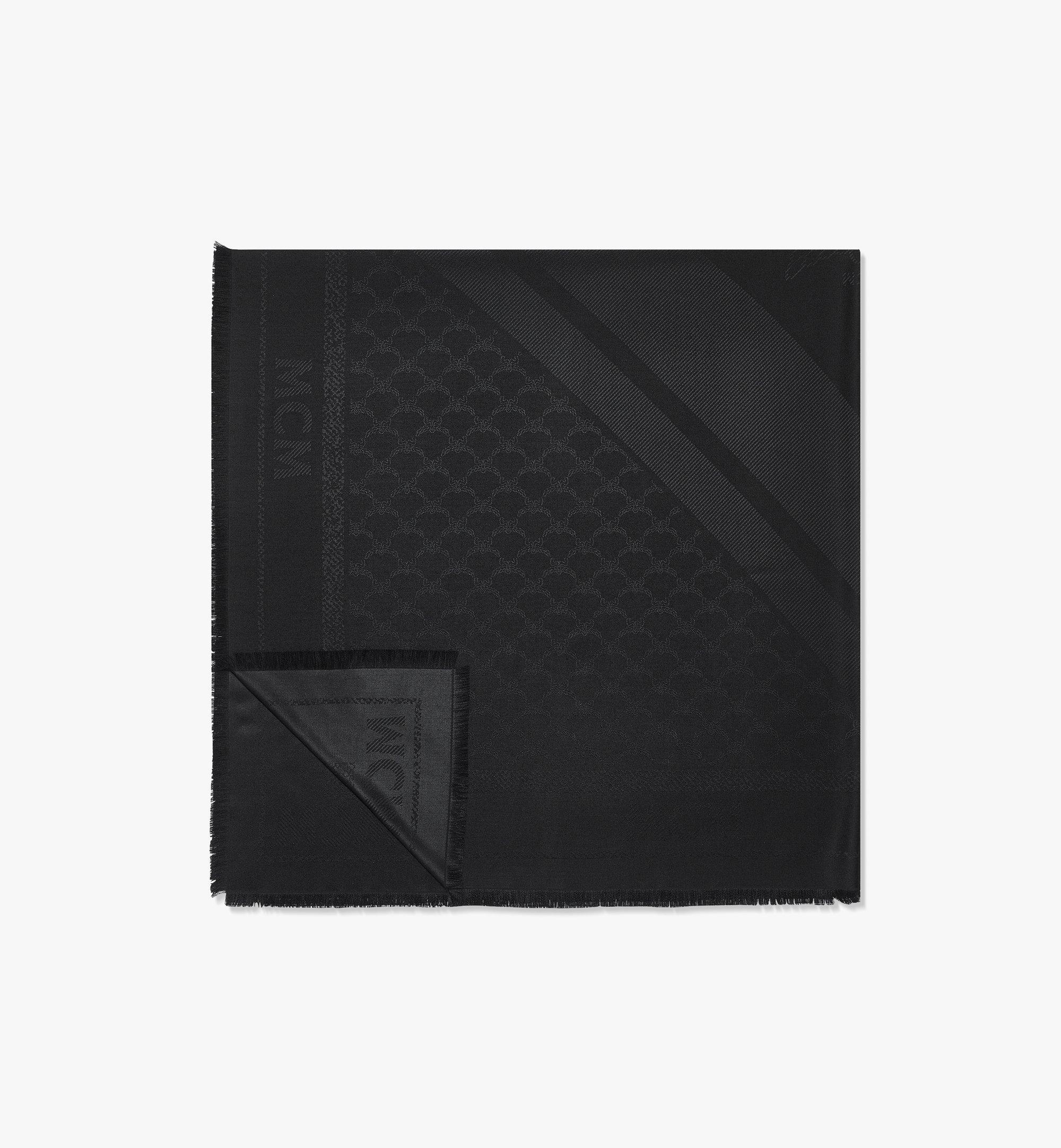 Mcm Diamond Logo Jacquard Shawl In Black