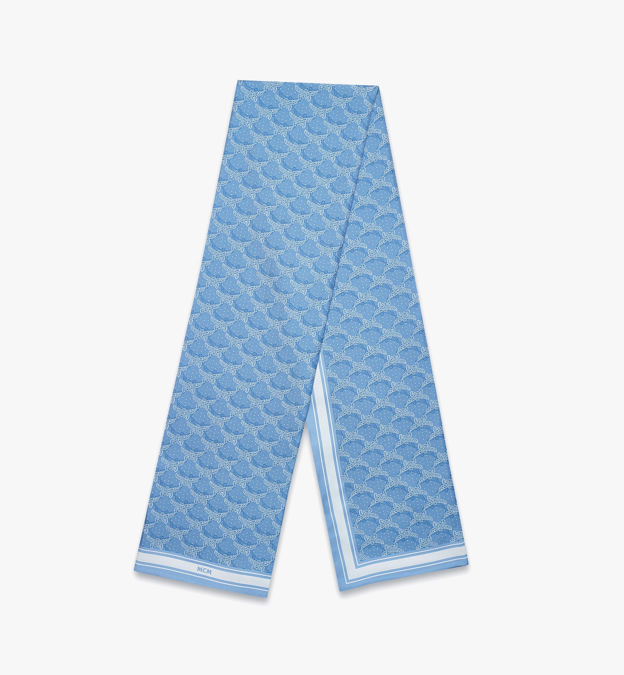 MCM Reversible Lauretos Print Silk Twill Shawl Blue MEFESMM14L9001 ほかの角度から見る 1