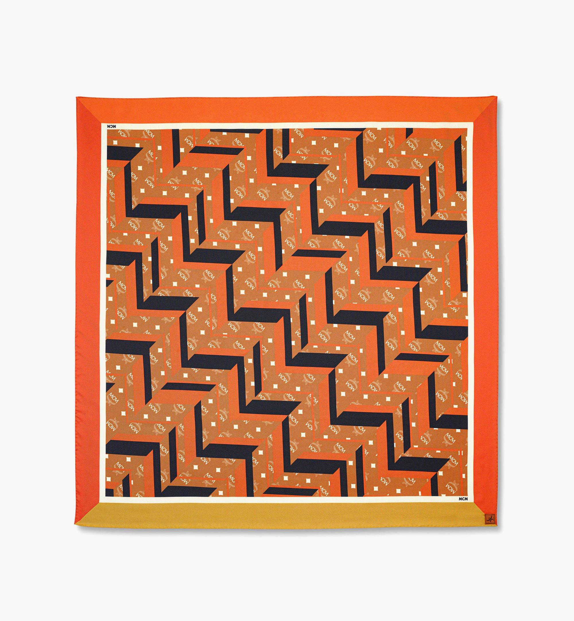 Mega Herringbone Print Scarf in Organic Silk