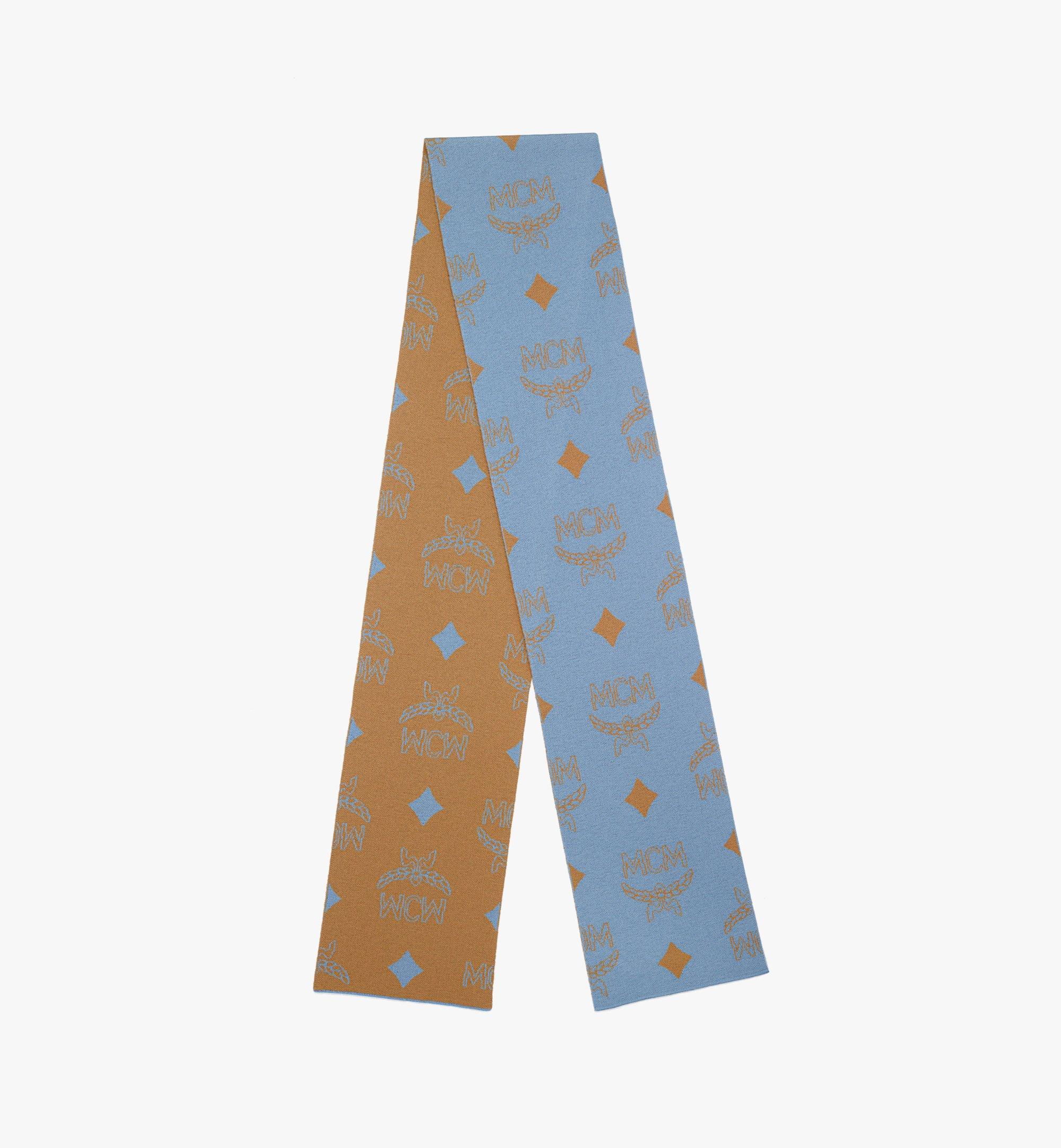 Étole réversible monogrammée en laine jacquard